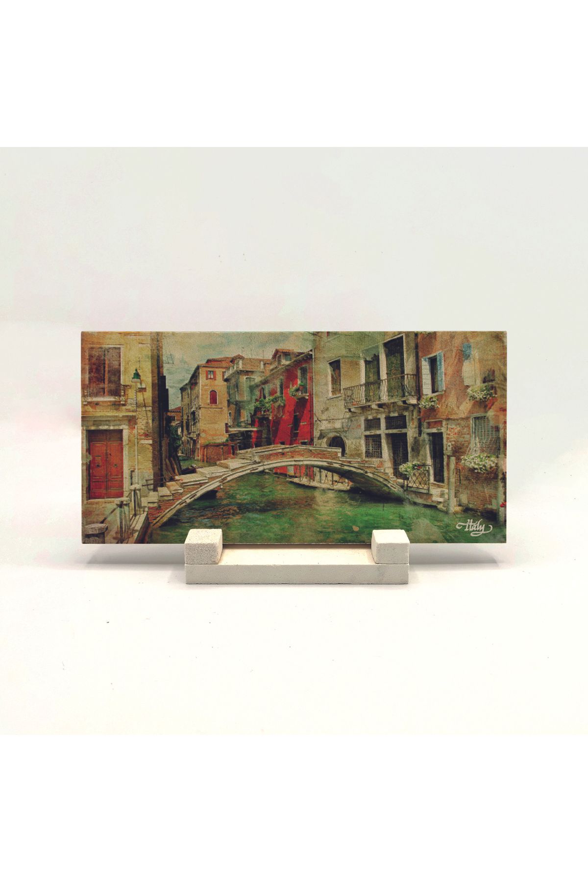 Souvenest İtalya Baskılı Doğaltaş Masaüstlük 10x20 Drg-5