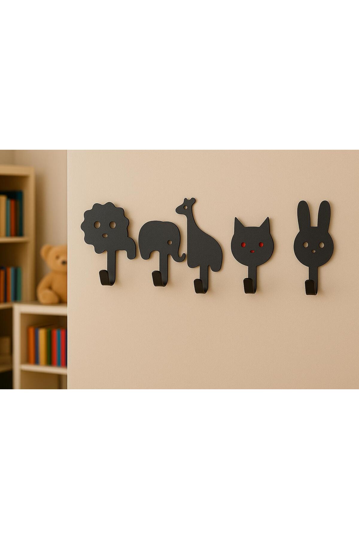 Alper Banyo Yapışkanlı Mini Hayvan Askılık – 5’li Set, Çocuk Odası Dekoru - Dolap Askılığı fotoğrafı 5 (önizleme)