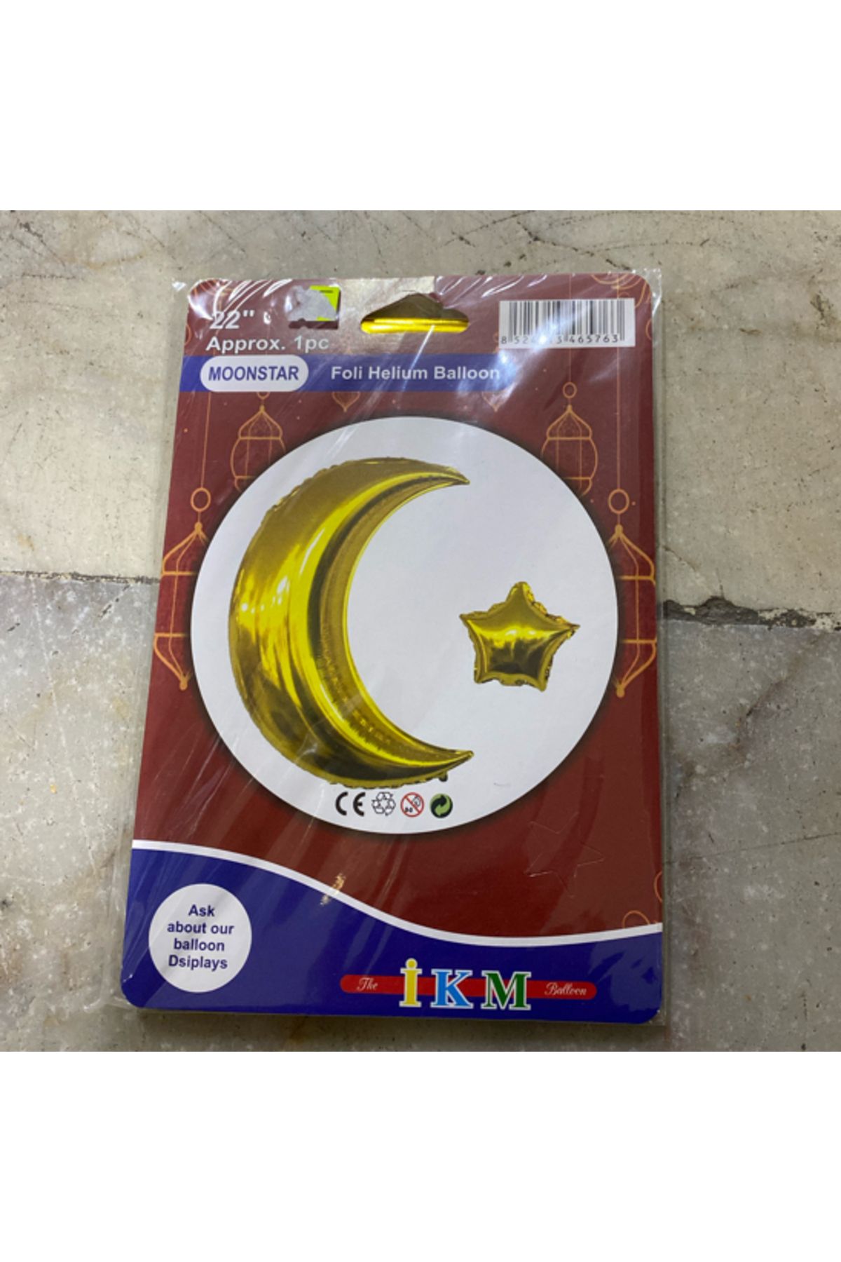 Ta-Fu Global 22'' 1PC AY YILDIZ GOLD HELYUM BALON