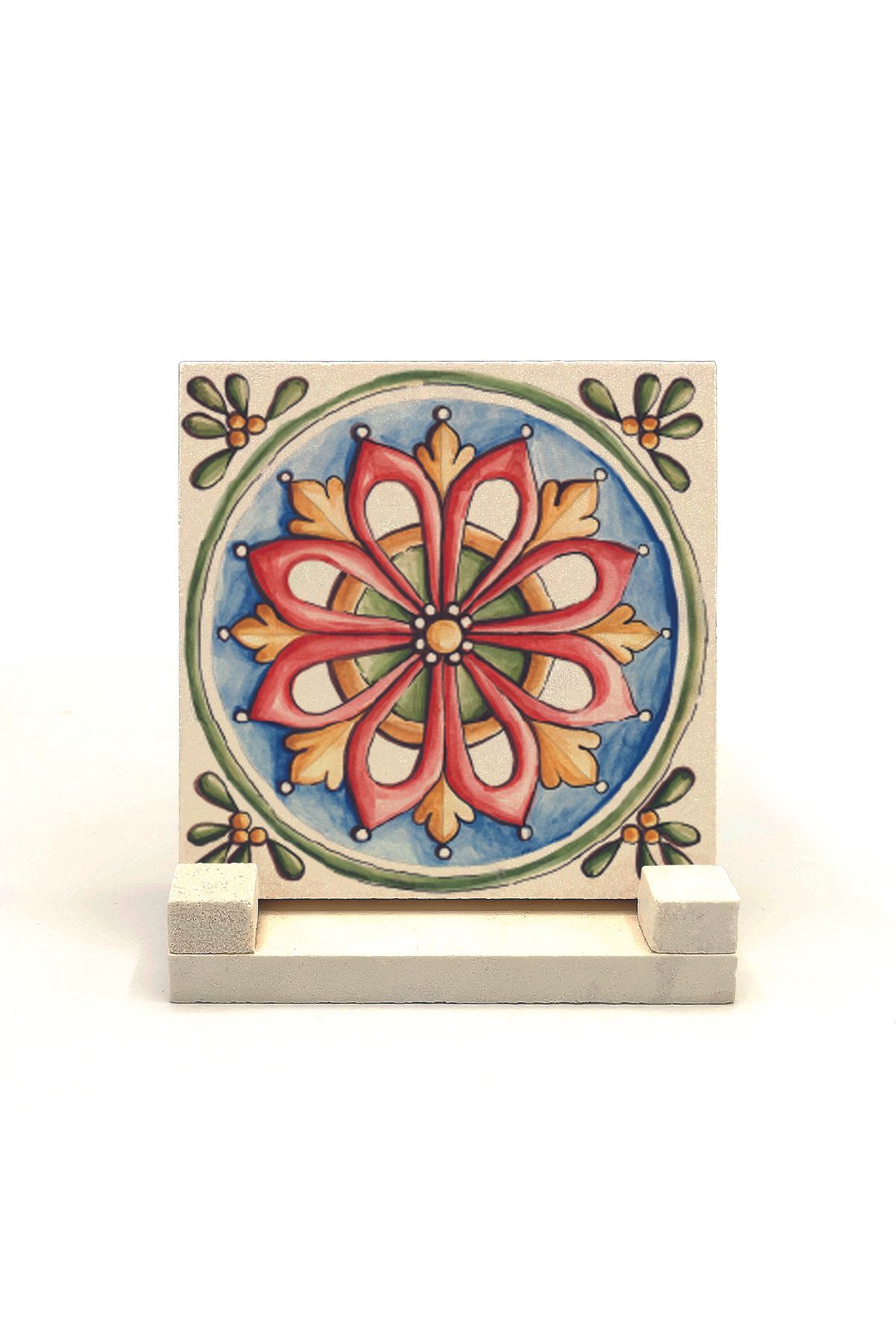 Souvenest İtalyan Deseni Baskılı Doğaltaş Masaüstlük 10x10 Kd-81