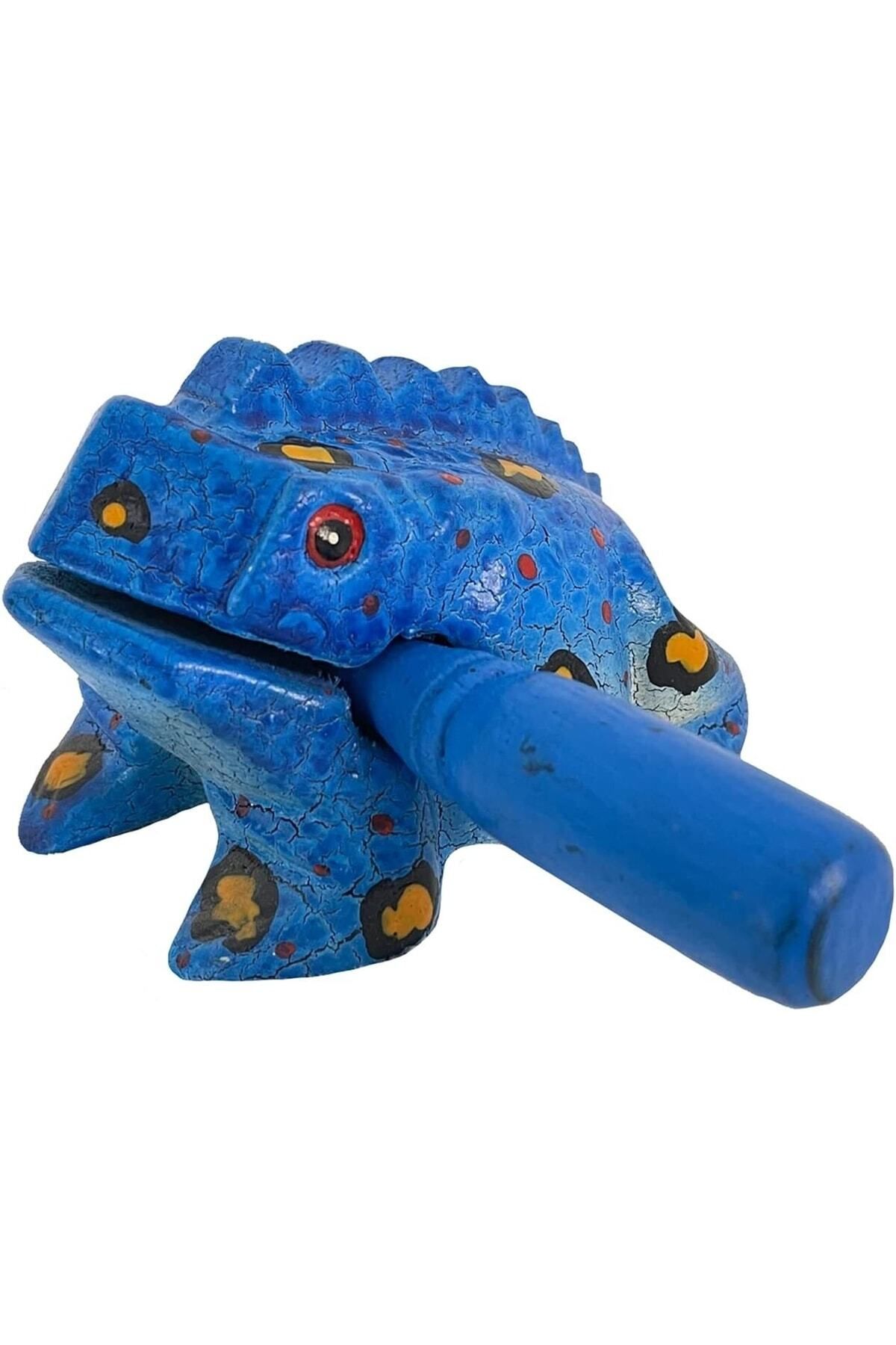 Souvenest Tayland Geleneksel Kurbağa Sesi Çıkaran Dekoratif Şans Kurbağasımavi 6 Cm No:1