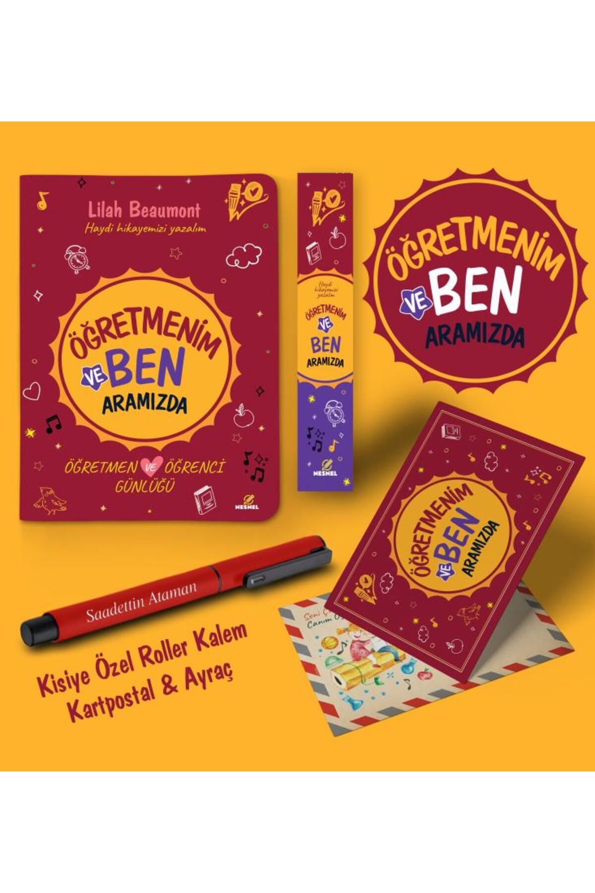 nesnel yayınlar Öğretmenim ve Ben Aramızda Ayraç Kartpostal Kalem - Kırmızı