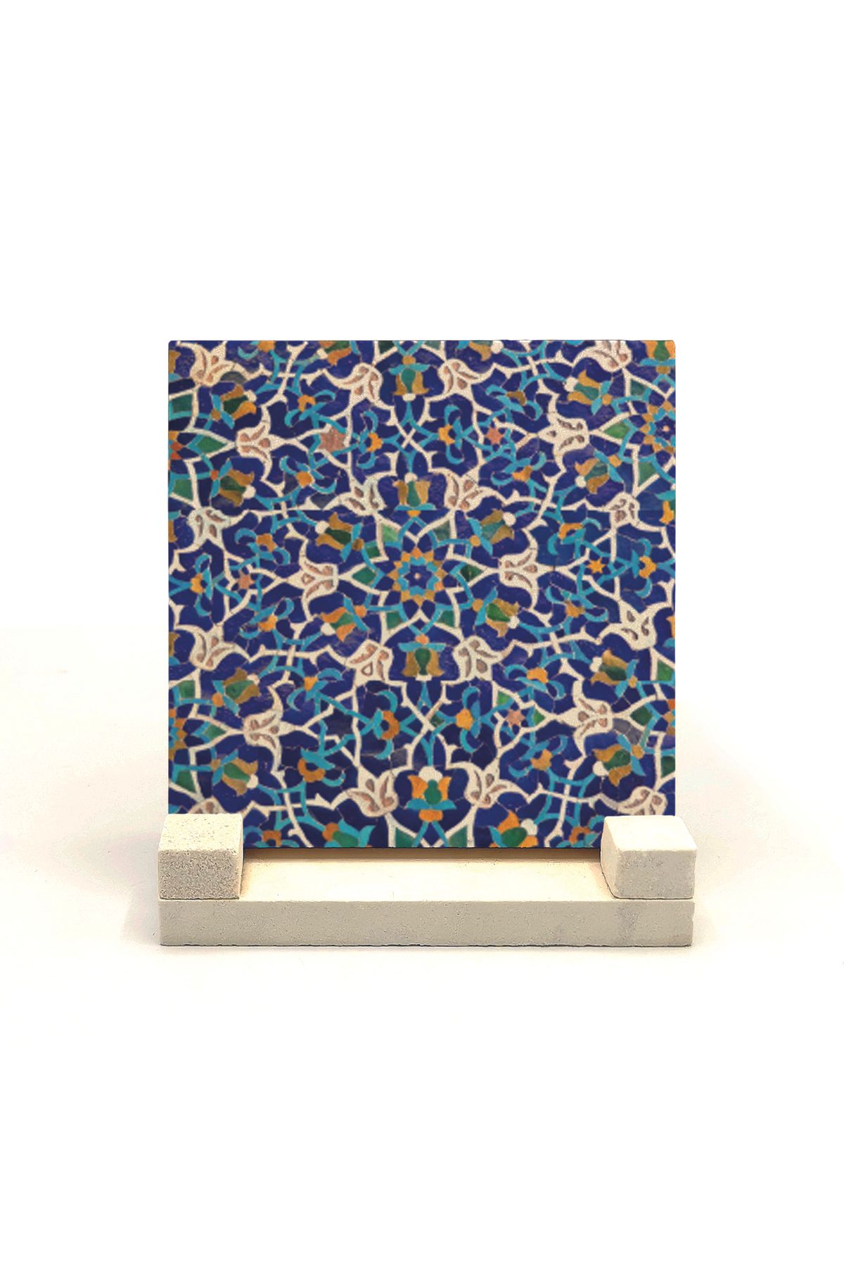 Souvenest Cuma Camii Çinisi Iran Baskılı Doğaltaş Masaüstlük 10x10 Kd-16