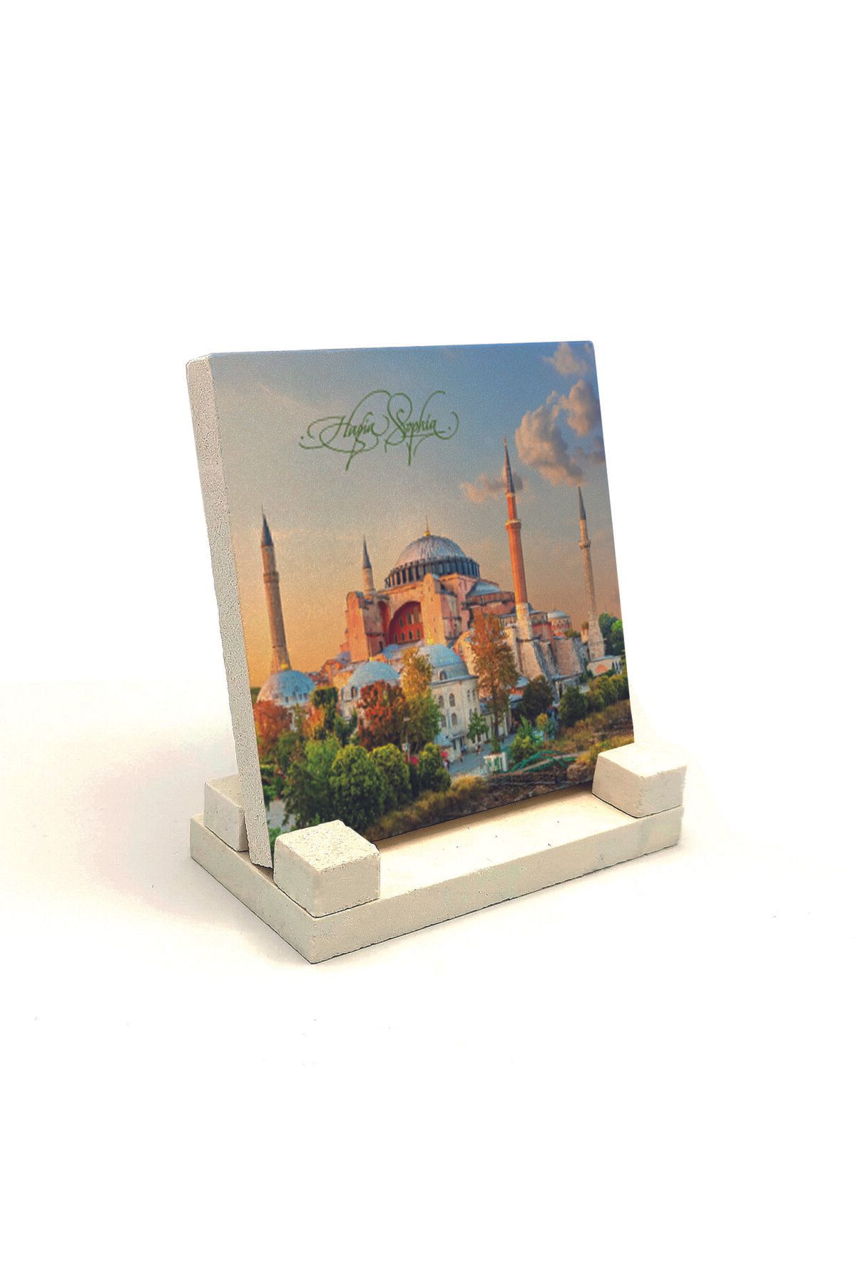 Souvenest Ayasofya Camiibaskılı Doğaltaş Masaüstlük 10x10 Krt-1