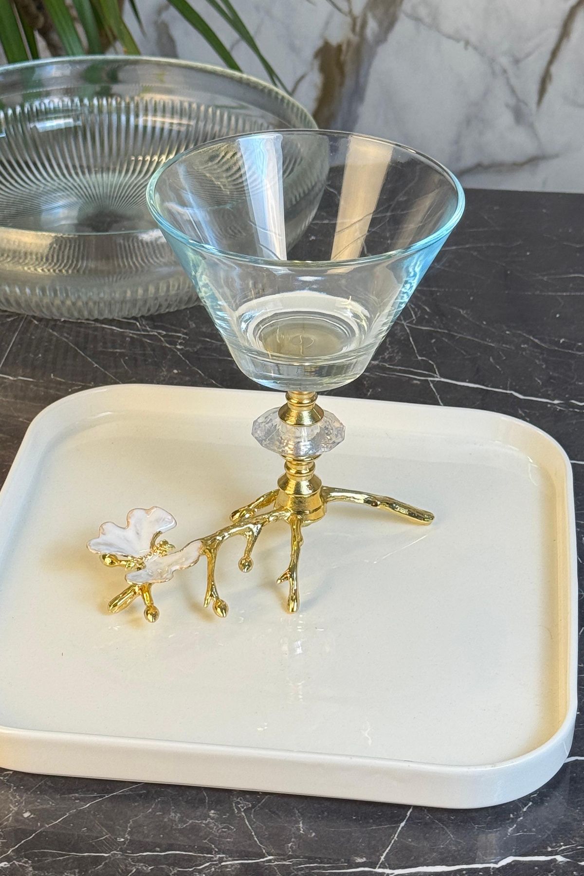 MAY HOME Dal Ayaklı Şekerlik & Dondurmalık & Servis Kasesi WB