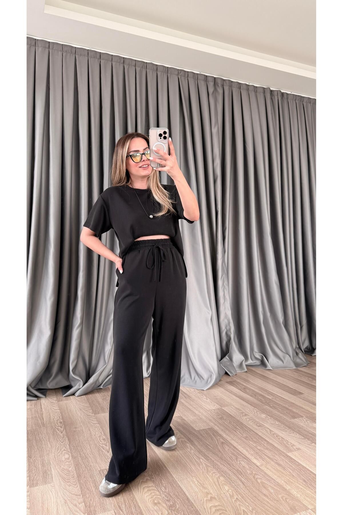 pelin yıldız butik Fortuna Kısa Kol Modal Kumaş Takım