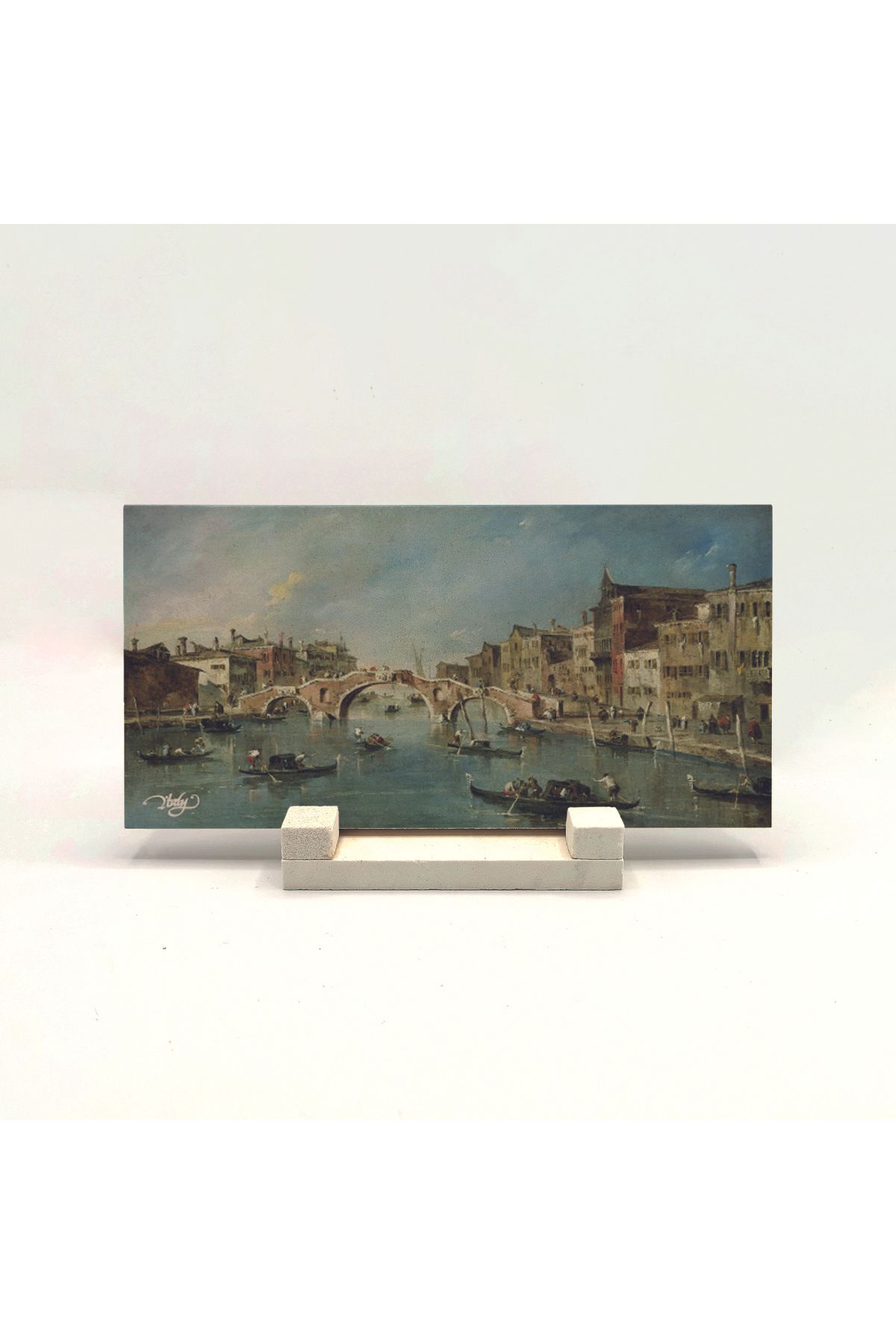 Souvenest İtalya Baskılı Doğaltaş Masaüstlük 10x20 Drg-9
