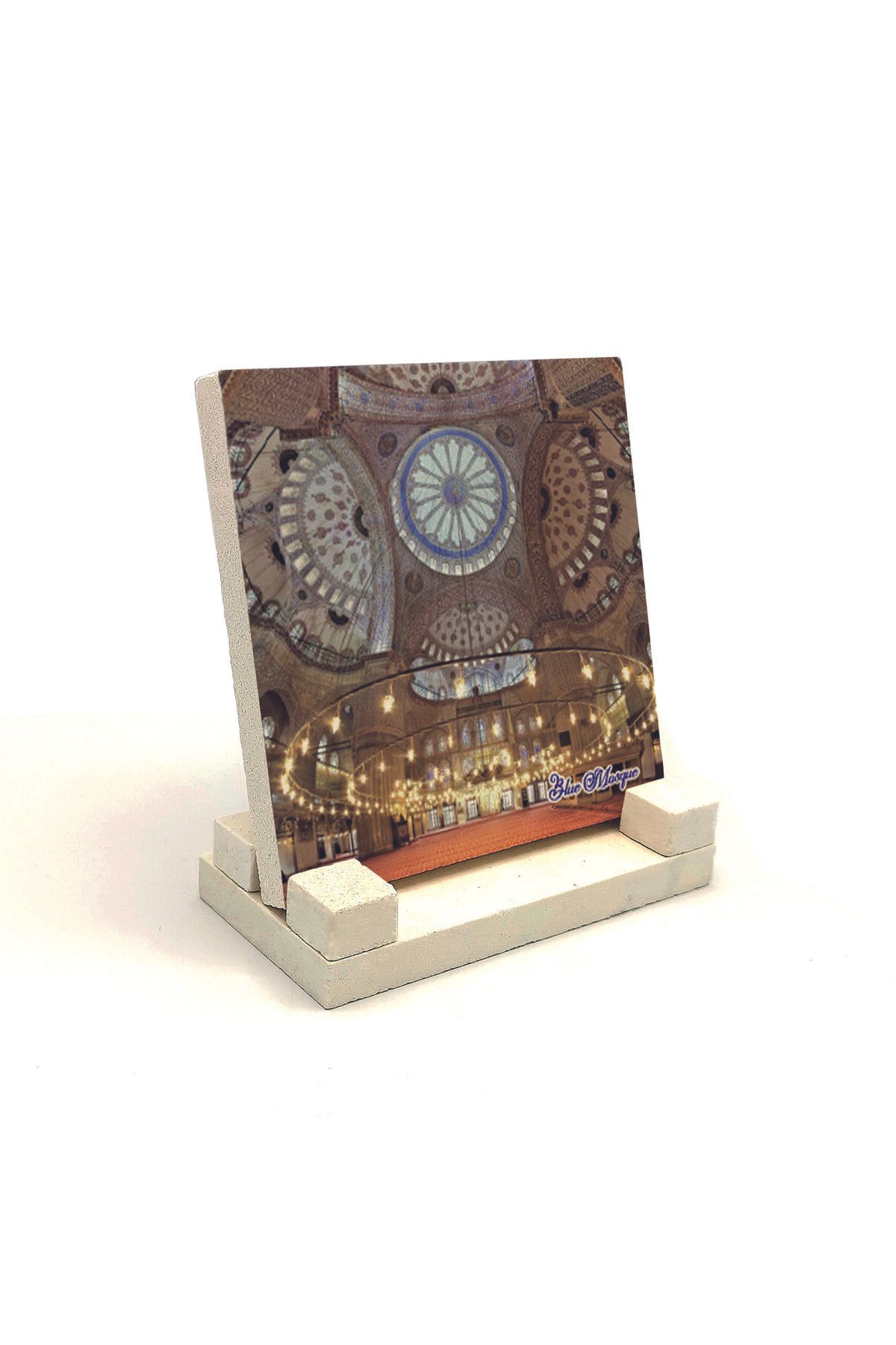 Souvenest Sultanahmet Camii Içibaskılı Doğaltaş Masaüstlük 10x10 Krt-16