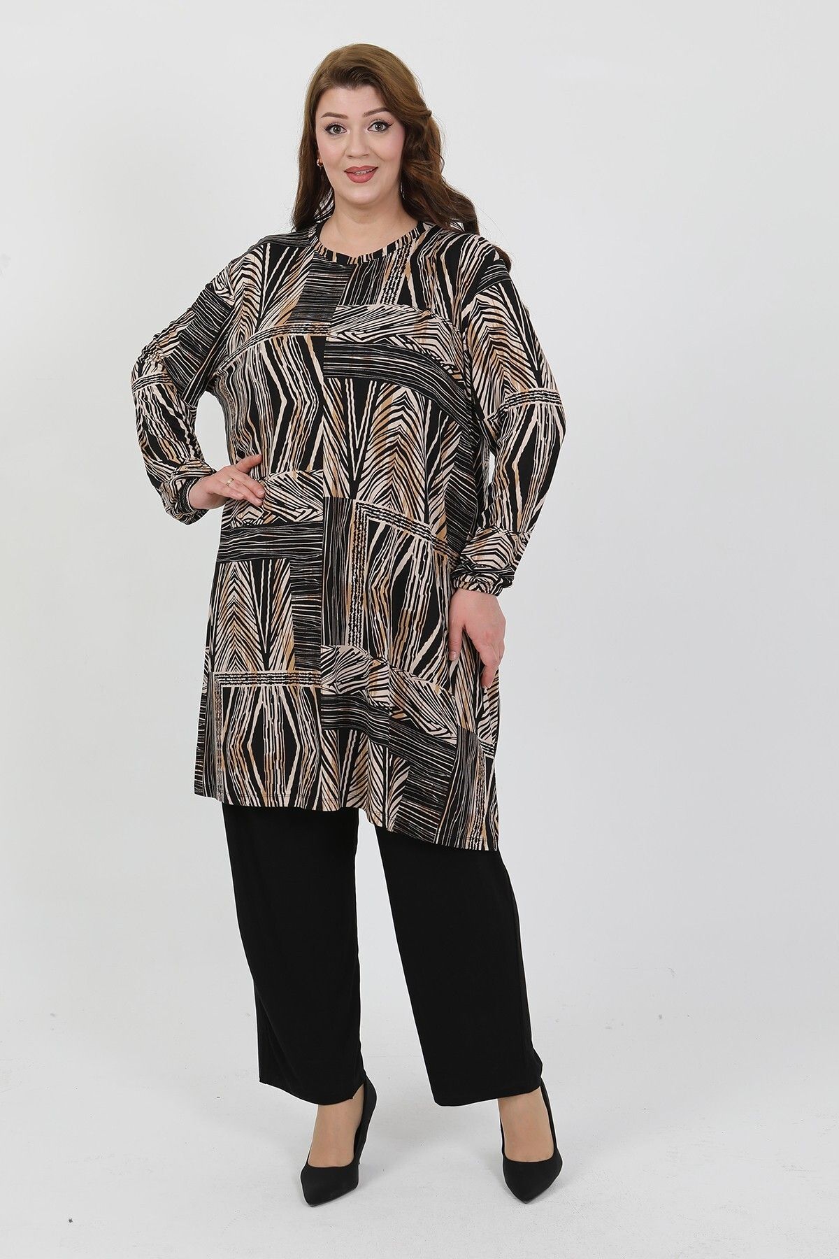 By Alba Collection KADIN TURLU LİKRALI BÜYÜK BEDEN İKİLİ TAKIM