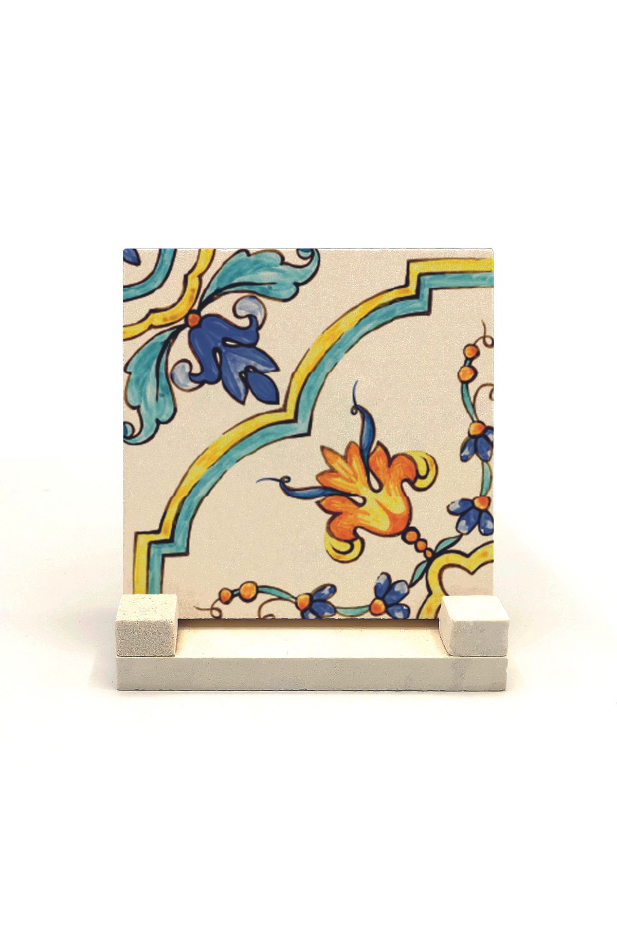Souvenest İtalyan Deseni Baskılı Doğaltaş Masaüstlük 10x10 Kd-83