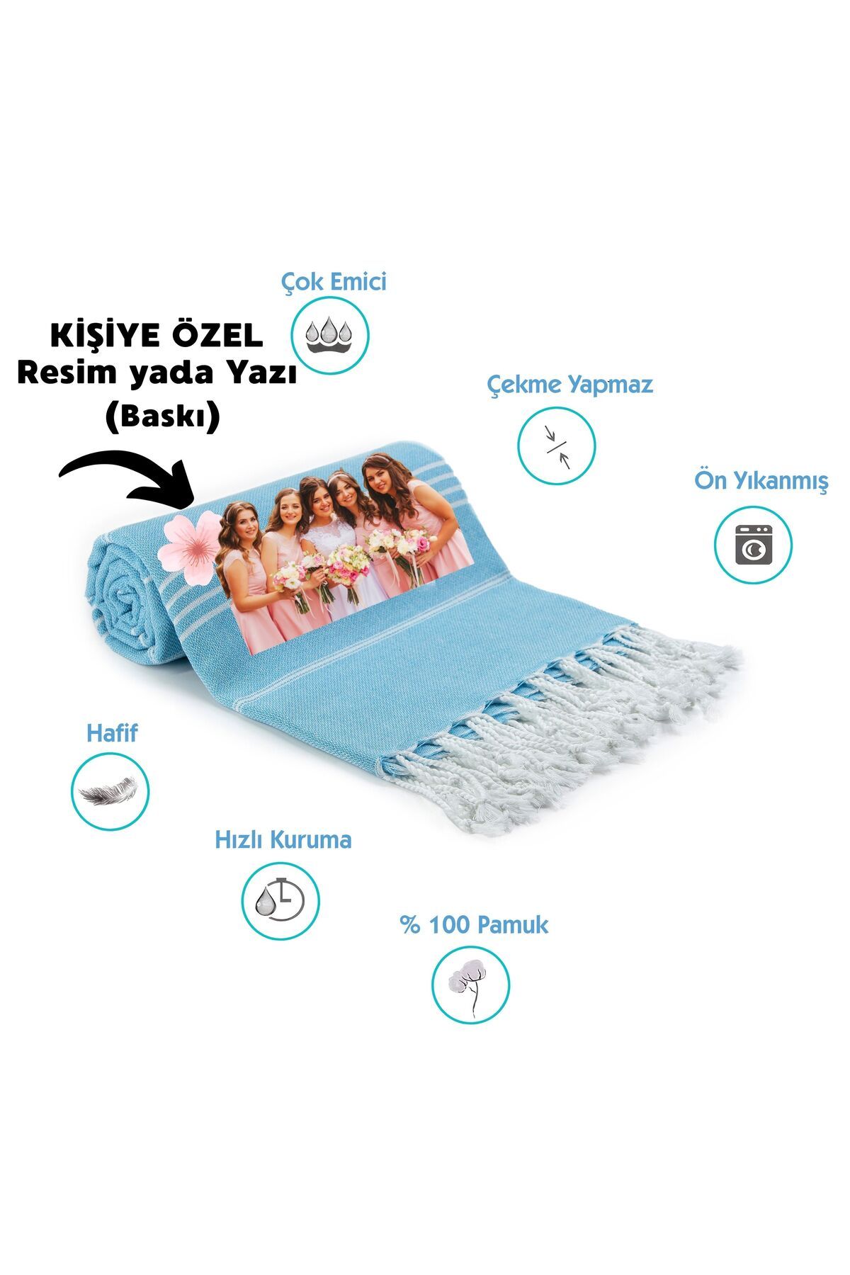 CHIMARIVA Kişiye Özel Sultan Desenli Baskılı Peştemal – İsim Yazılı Oversize Türk Plaj Havlusu – Banyo Havlusu