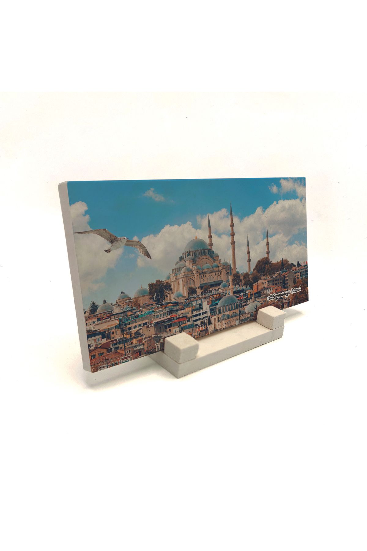 Souvenest Süleymaniye Camii Baskılı Doğaltaş Masaüstlük (10 X 20 DRT-55)