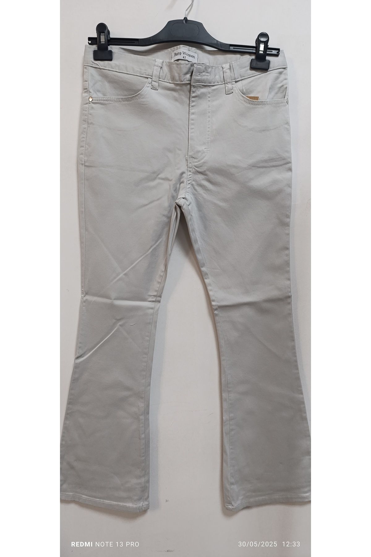 AKŞEN GİYİM BÜYÜK BEDEN İSPANYOL PAÇA YAZLIK KOT KUMAŞ LİKRALI YÜKSEK BEL KADIN JEANS PANTOLON