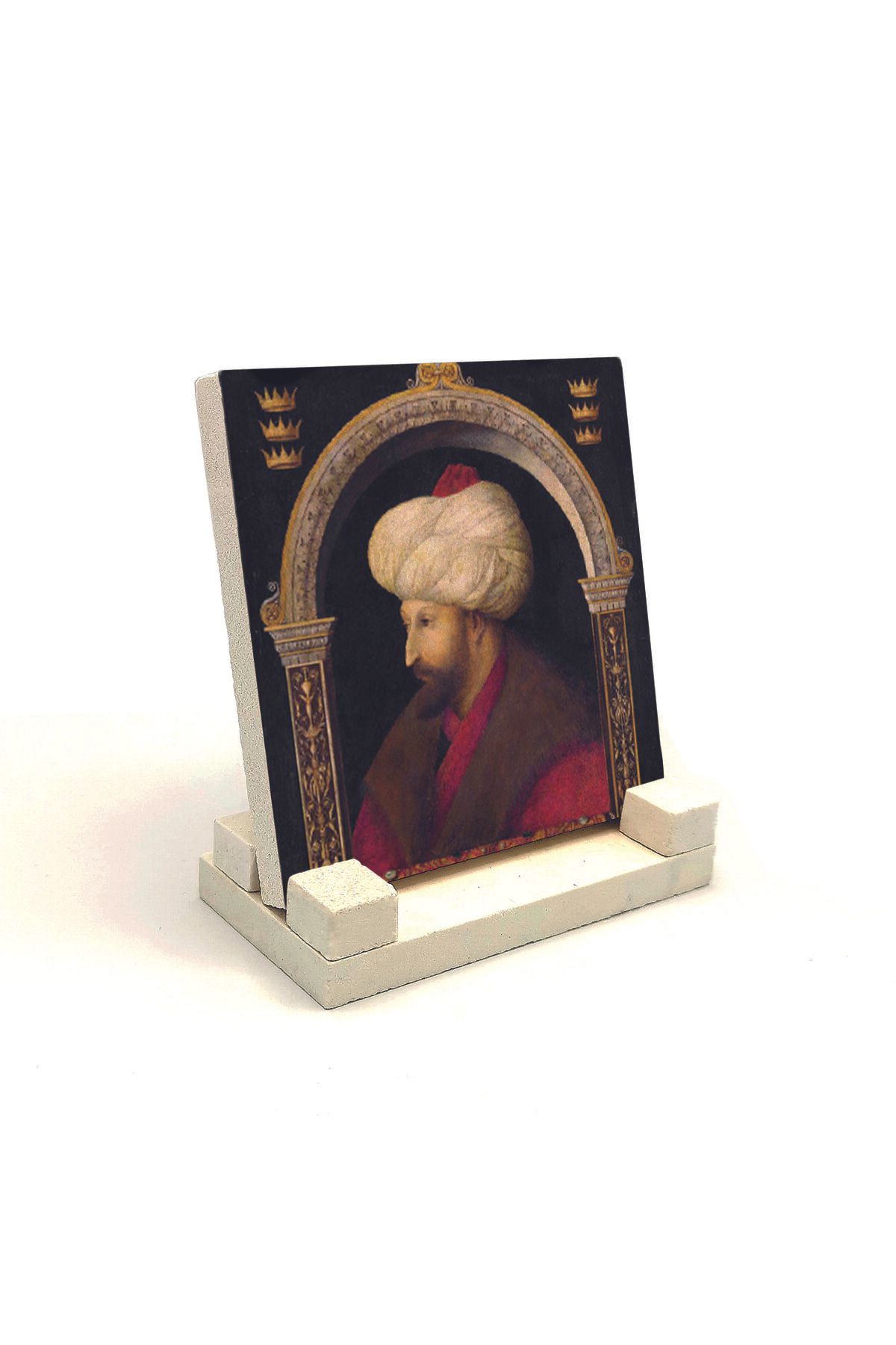 Souvenest Fatih Sultan Mehmet Baskılı Doğaltaş Masaüstlük 10x10 KRT-88