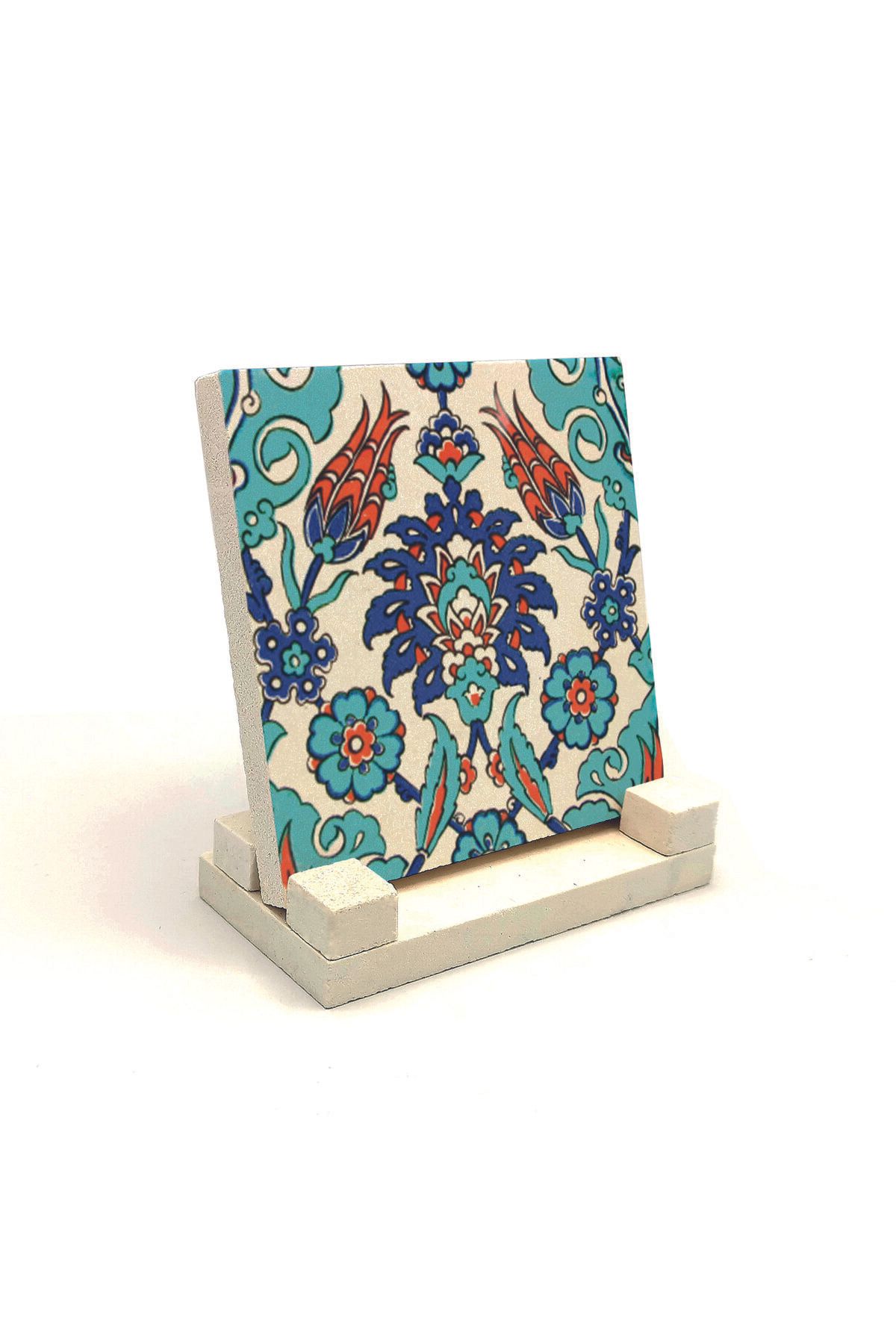 Souvenest Çivizade Mescidi Çinisi Ümmü Gülsüm Camii Baskılı Doğaltaş Masaüstlük 10x10 KD-32