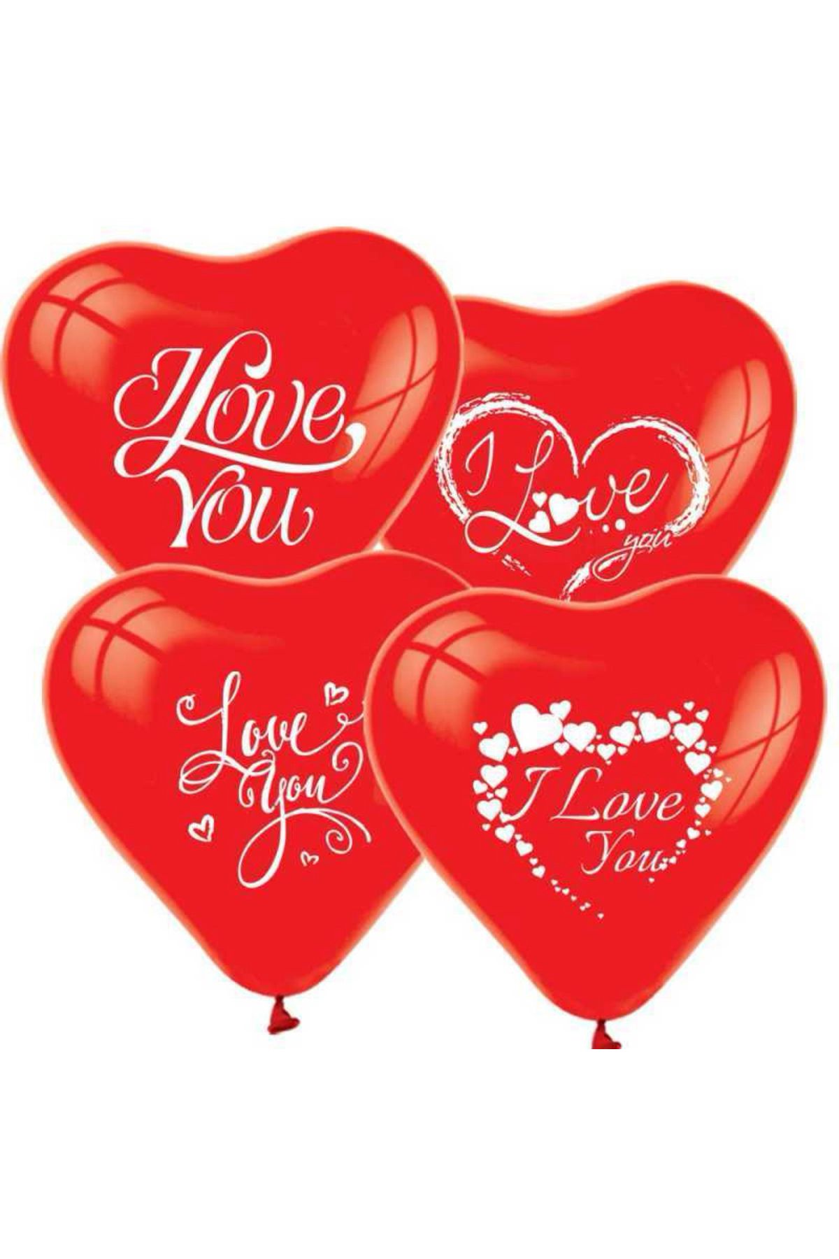Ta-Fu Global KALPLİ SİYAH I LOVE YOU BASKILI BALON (100'LÜ)