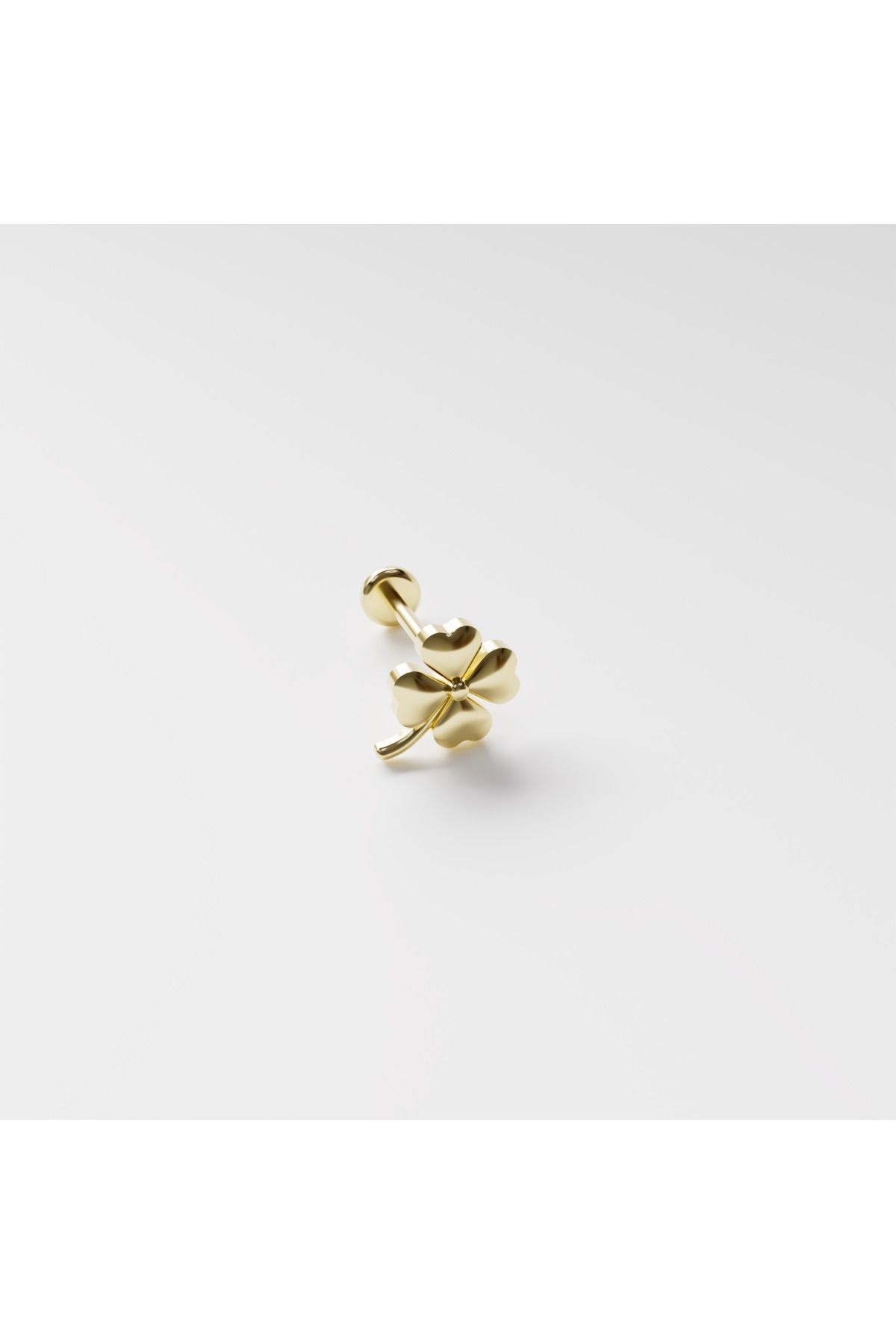 DesignbyKairos 14 Ayar Altın Dört Yaprak Yonca Piercing / Tragus, Helix