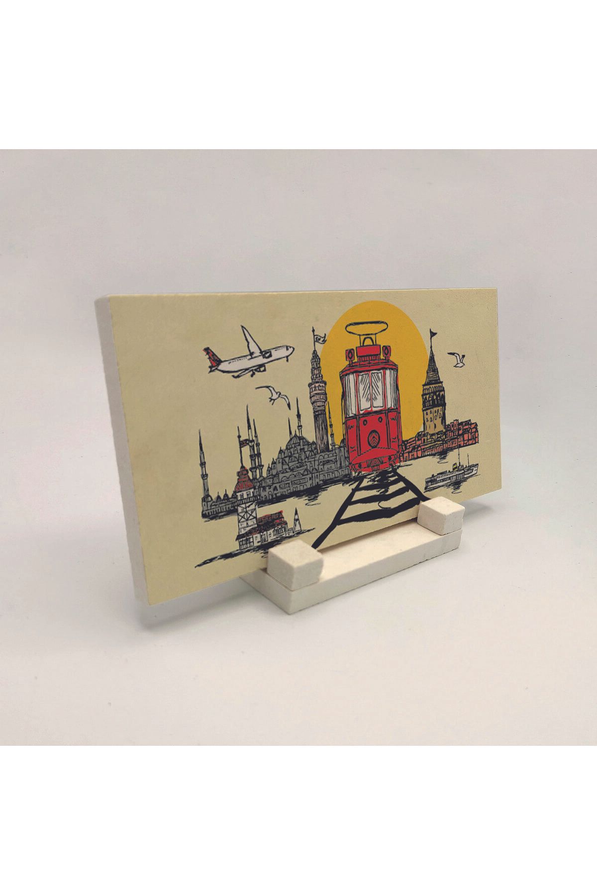 Souvenest İstanbul Baskılı Doğaltaş Masaüstlük 10x20 DRT-13