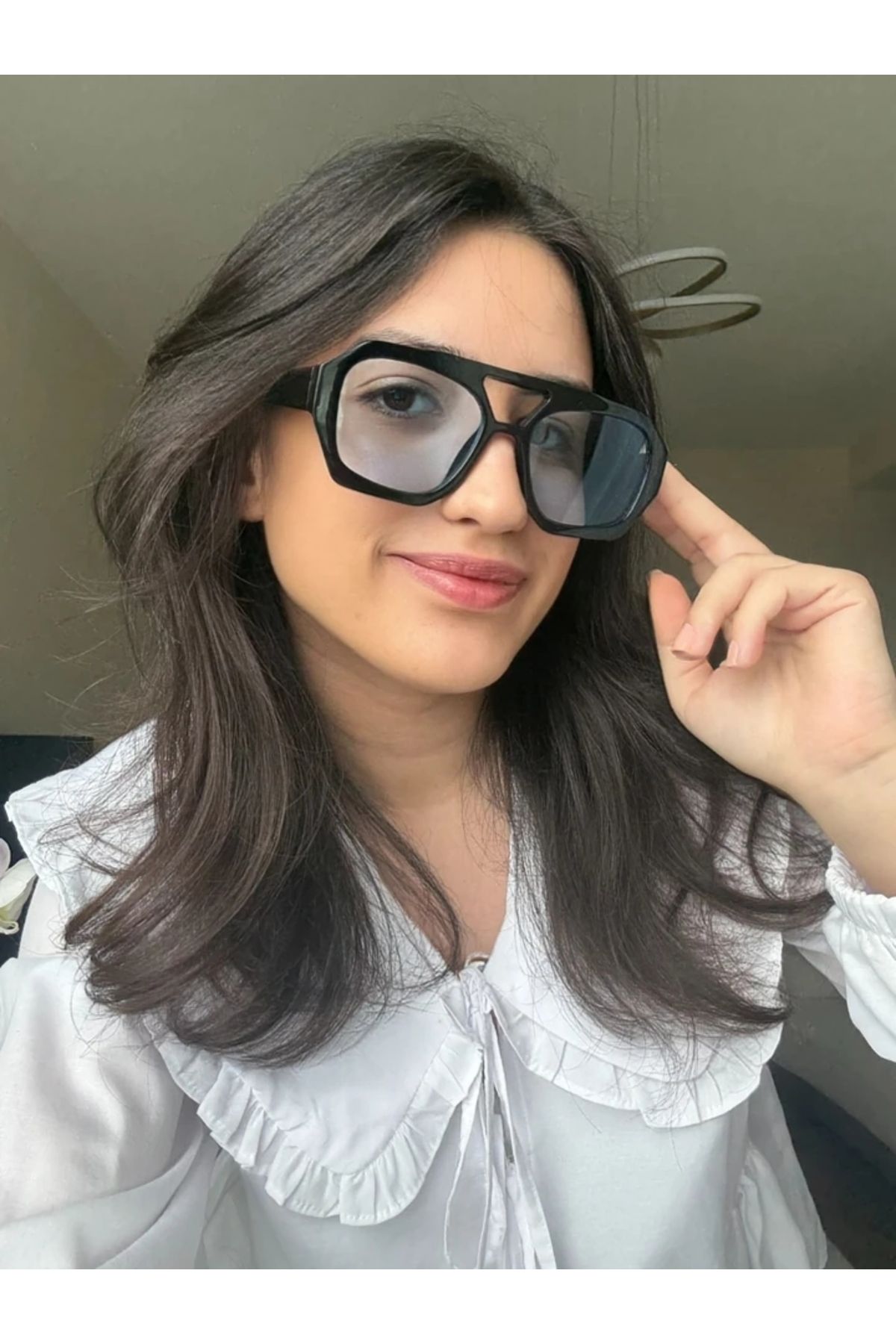 RoseandRoses Vehile Orijinal Model Güneş Gözlüğü Siyah Çerçeve Mavi Cam
