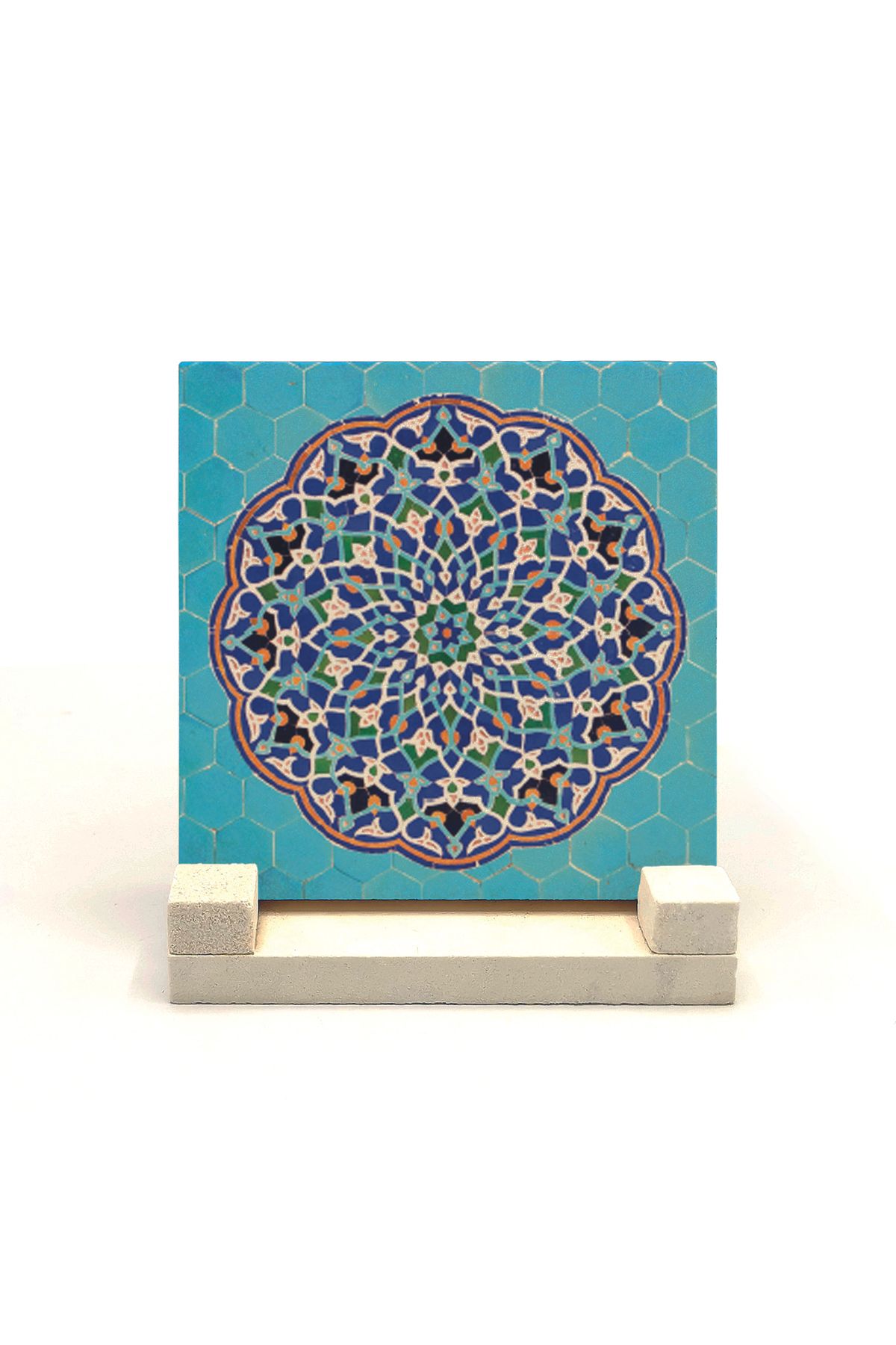 Souvenest Cuma Cami Çinisi Iran Baskılı Doğaltaş Masaüstlük 10x10 Kd-53