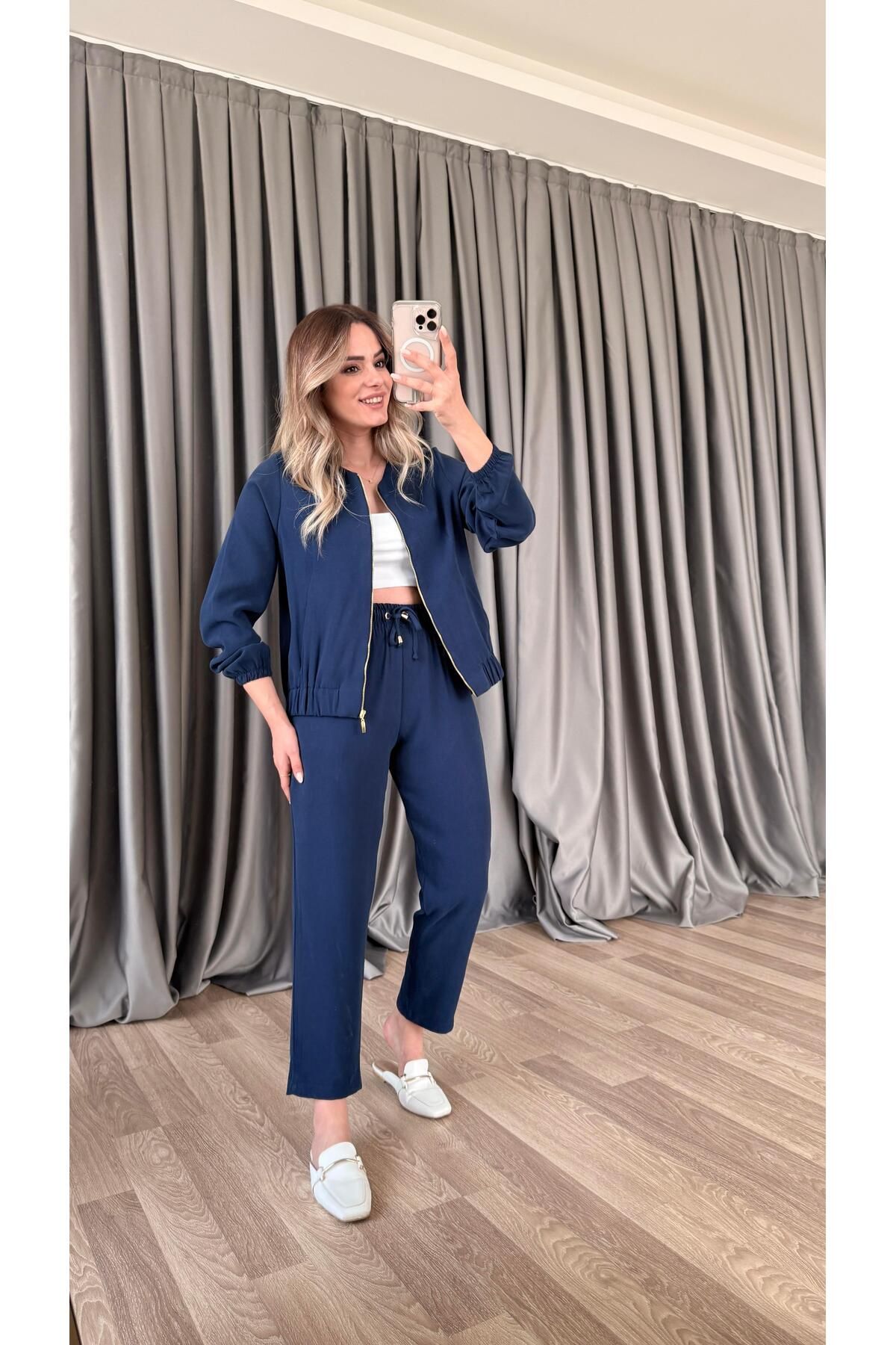 pelin yıldız butik Lexi Önü Fermuarlı Bağlamalı Takım