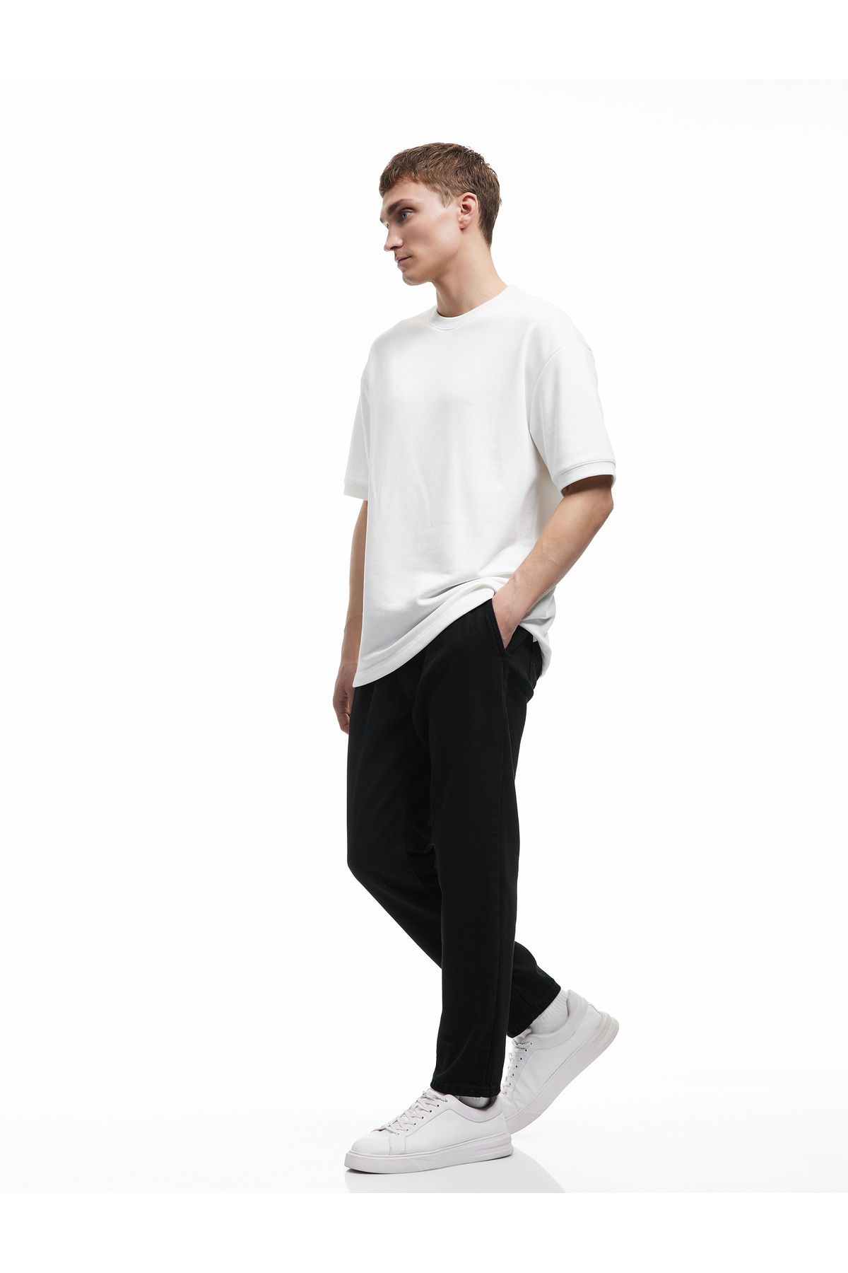 Koton Pamuklu Regular Fit Beli Bağcıklı Jean Pantolon