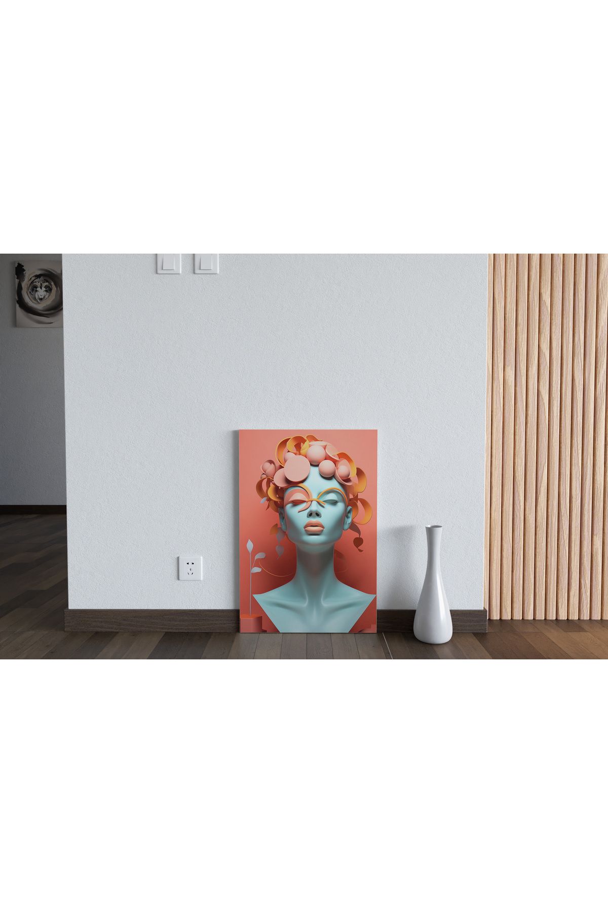 Home Modern Kadın Portresi Renkli Sanat Kanvas Tablo – Minimal ve Şık Duvar Dekoru