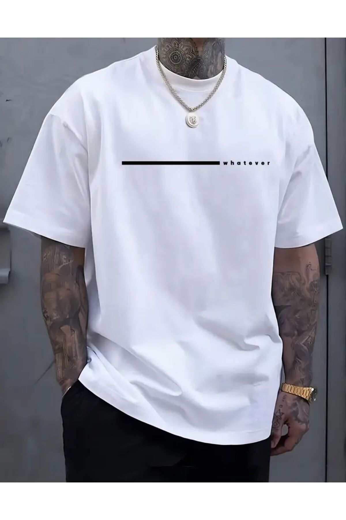 Hunors Sportswear & Company Whatever Yazı Detaylı Basic T-Shirt