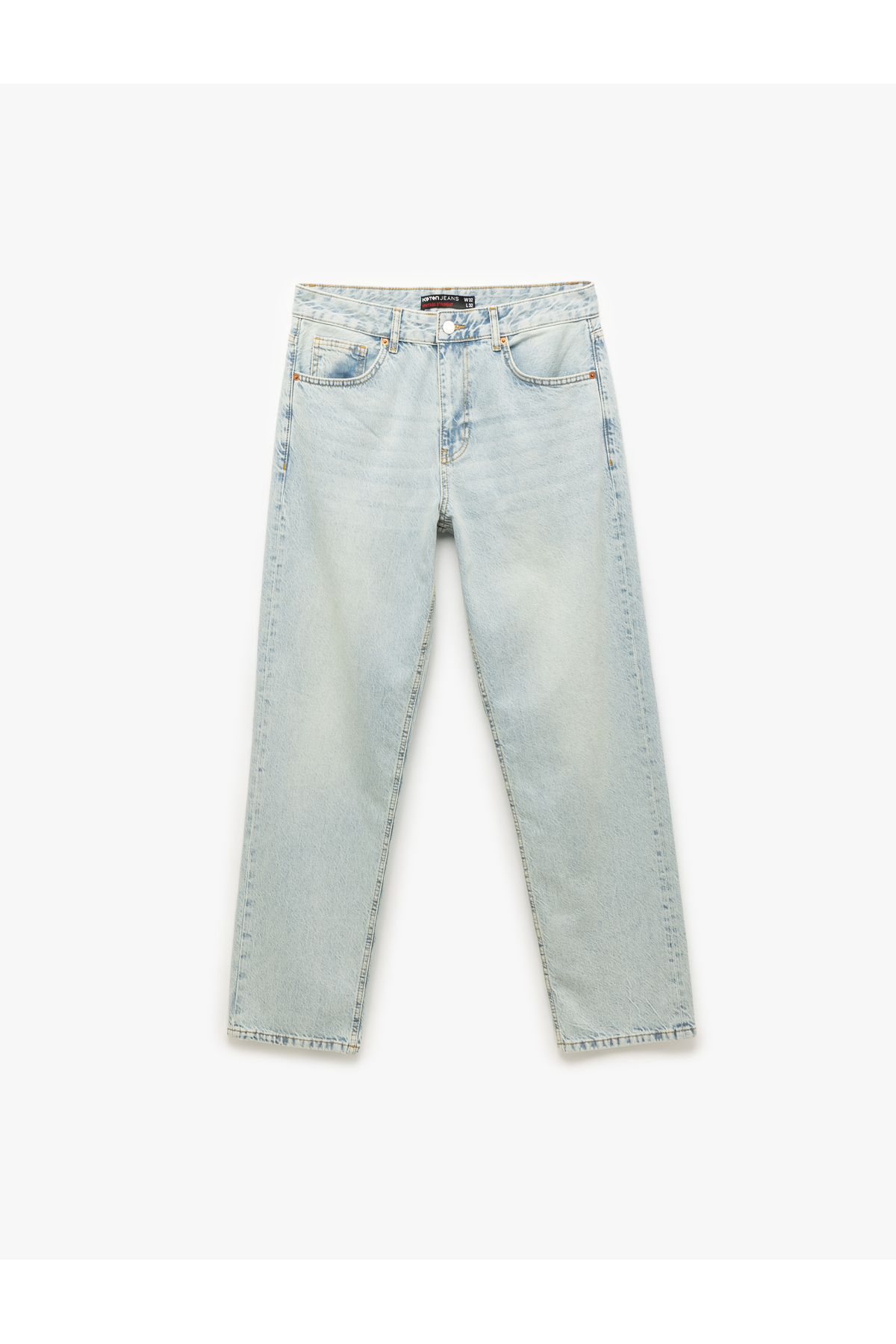 Koton Normal Bel Pamuklu Vintage Straight Fit Jean Pantolon