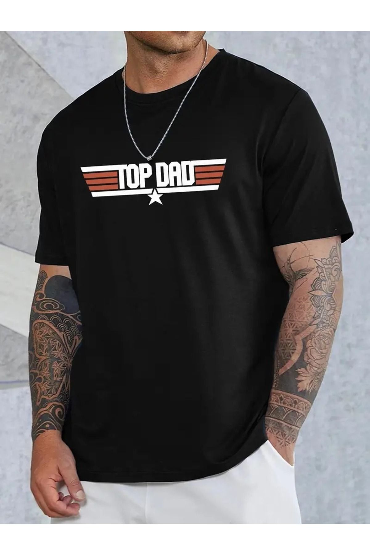 Hunors Sportswear & Company Erkek En İyi Baba Baskılı Bisiklet Yaka Oversize Salaş Boyfirend Siyah Beyaz Lacivert T-shirt