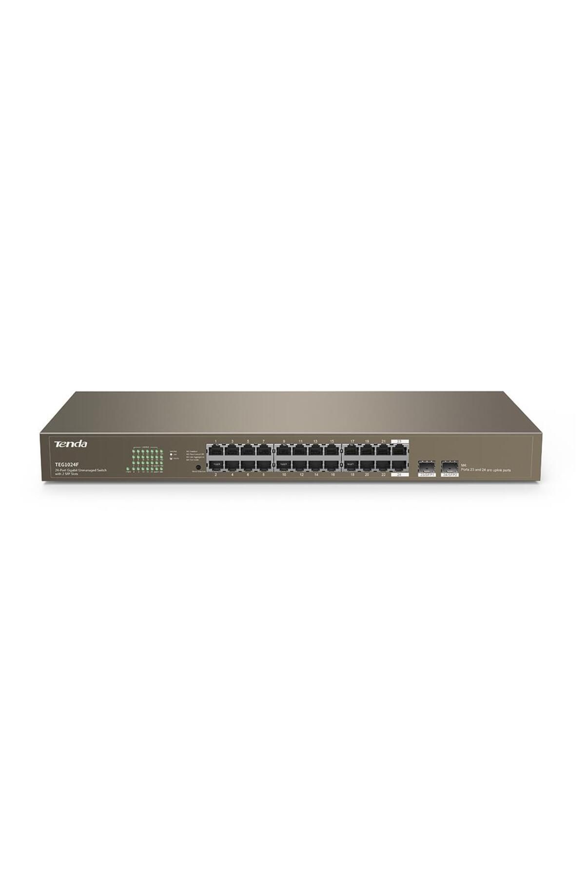 Vobotek Teknoloji Tenda TEG1024F 24 Port 10-100-1000 Mbps + 2 Port SFP Switch Çelik Kasa Rack Mount