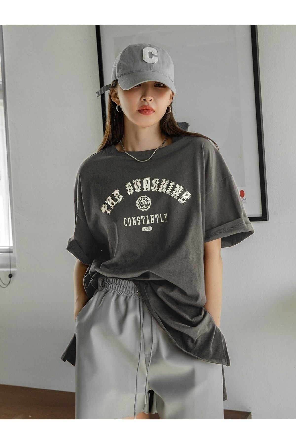 Boi Kadın / Kız Sunshine T-shirt Füme