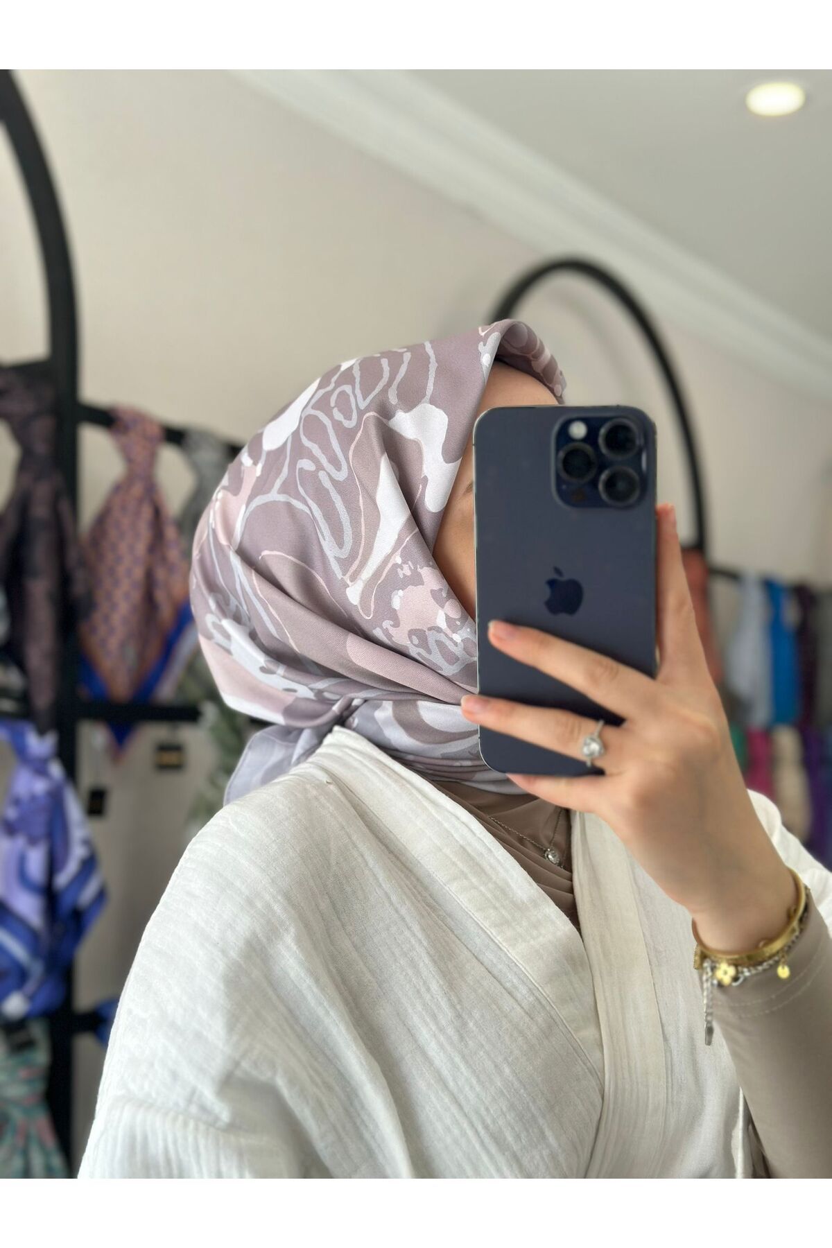 MONOOR LAVİNYA DESEN PAMUKLU SOFT EŞARP