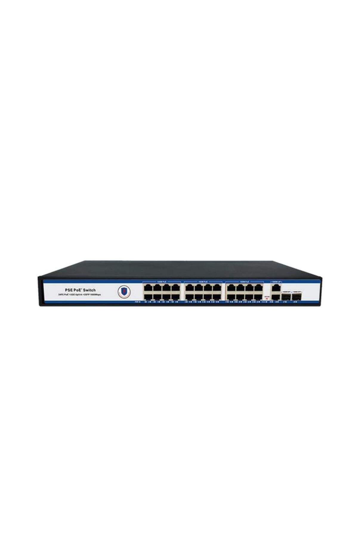 Vobotek Teknoloji Nova NVC-PSE2422G 24 Port Poe+ 10-100 Mbps 2 Port 10-100-1000 Mbps Uplink 2 Port SFP Switch 300W