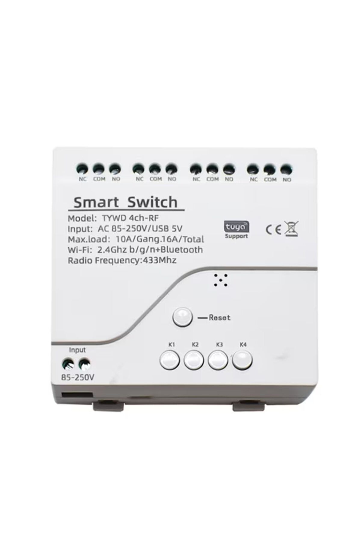 OEM-Smart WiFi Relay with 3 Modes and 4 Channels, DIY, 85-250V, Compatible with Tuya/SmartLife 4