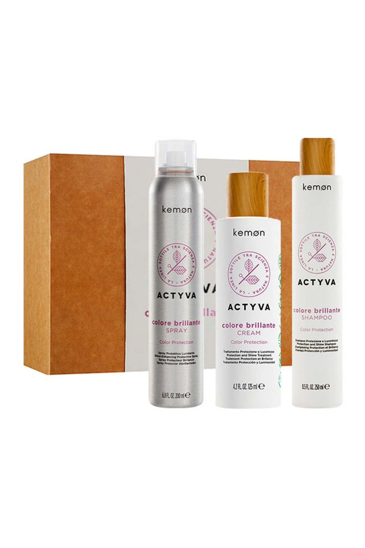 Kemon-Set Actyva Colore Brillante pentru păr vopsit, șampon 250 ml + spray 200 ml + cremă 125 ml 1