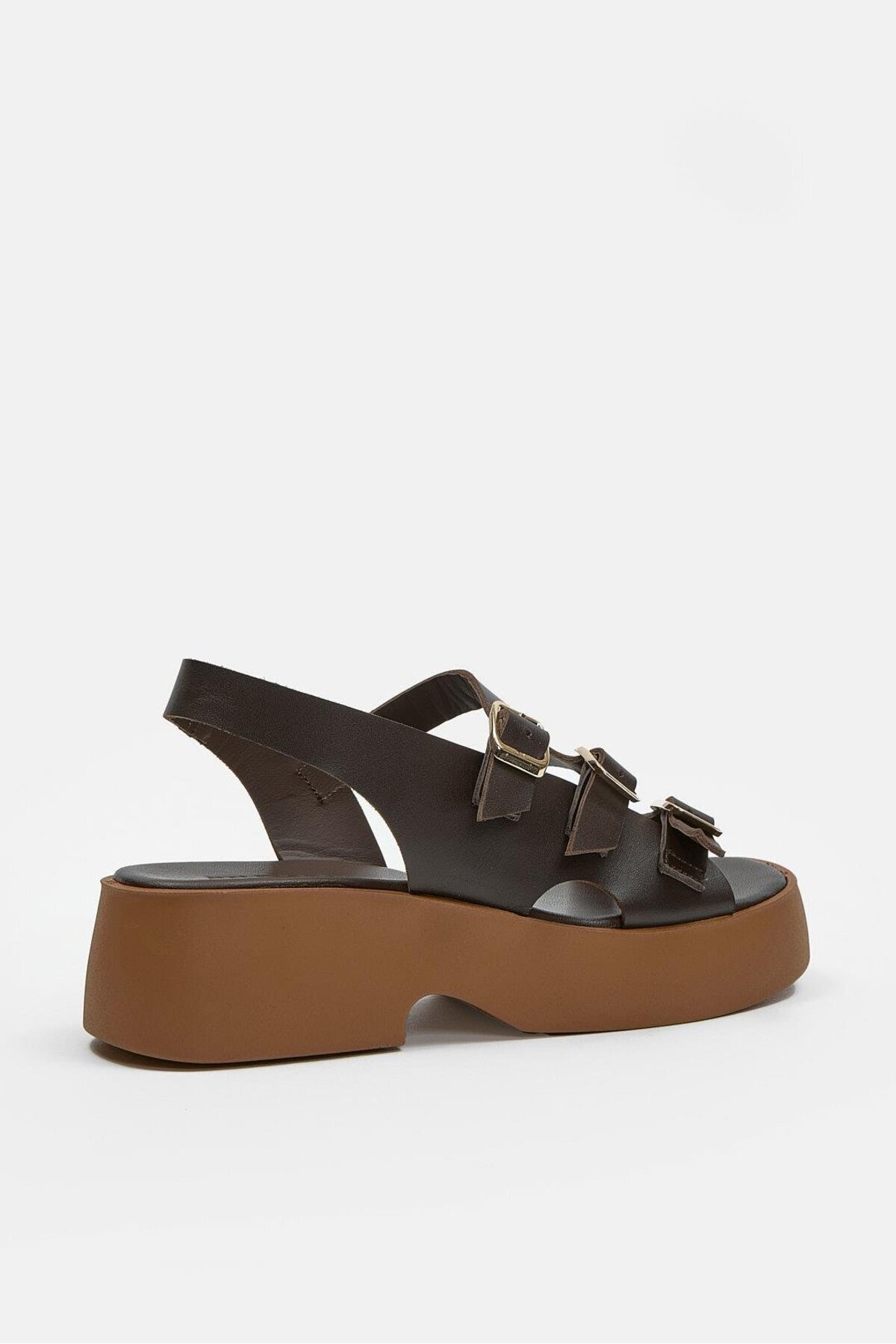 NILUFARR-Lindsay Bitter Brown Genuine Leather Women's Sandals 4