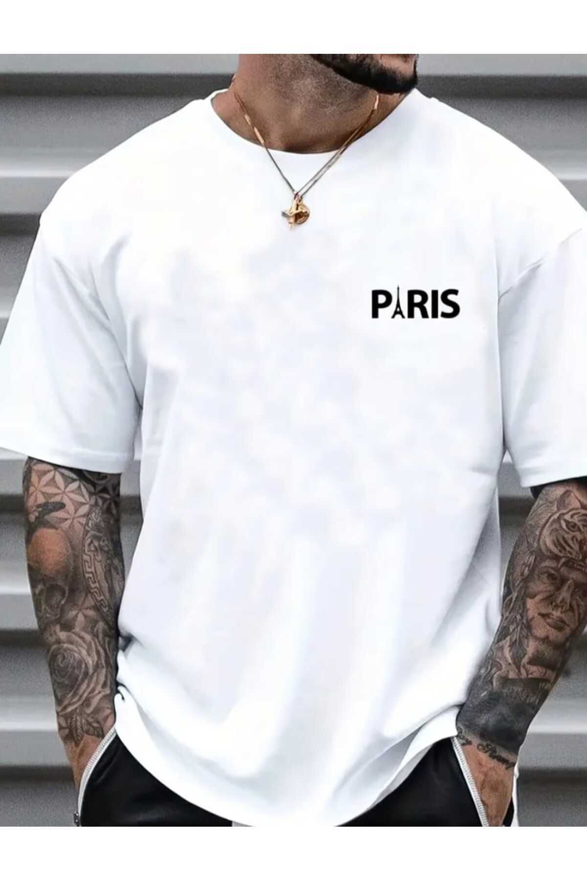 Hunors Sportswear & Company PaRiss Baskılı Erkek Salaş Oversize Boyfirend T-shirt