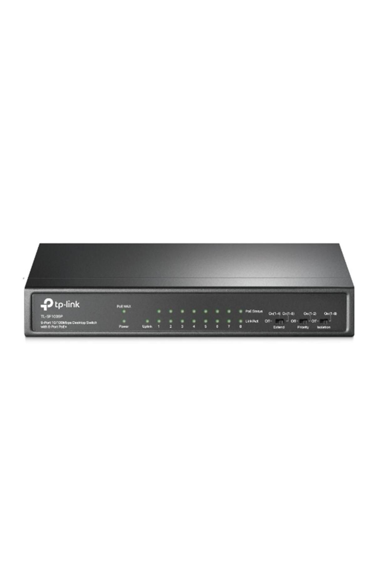 Vobotek Teknoloji -Link TL-SF1009P 8 Port Poe+ 10-100 Mbps Switch Çelik Kasa