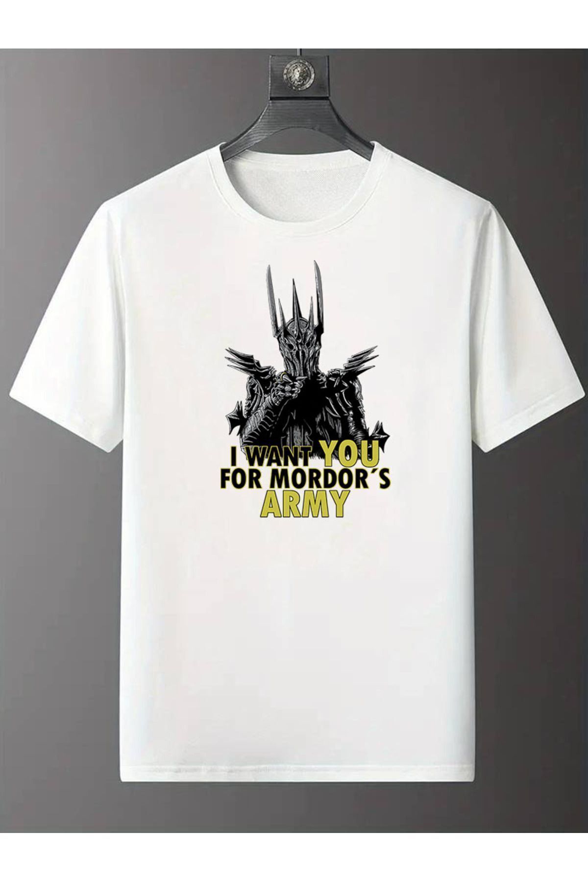 Boi Sauron Army Yüzüklerin Efendisi Lotr Baskılı Pamuk T-shirt