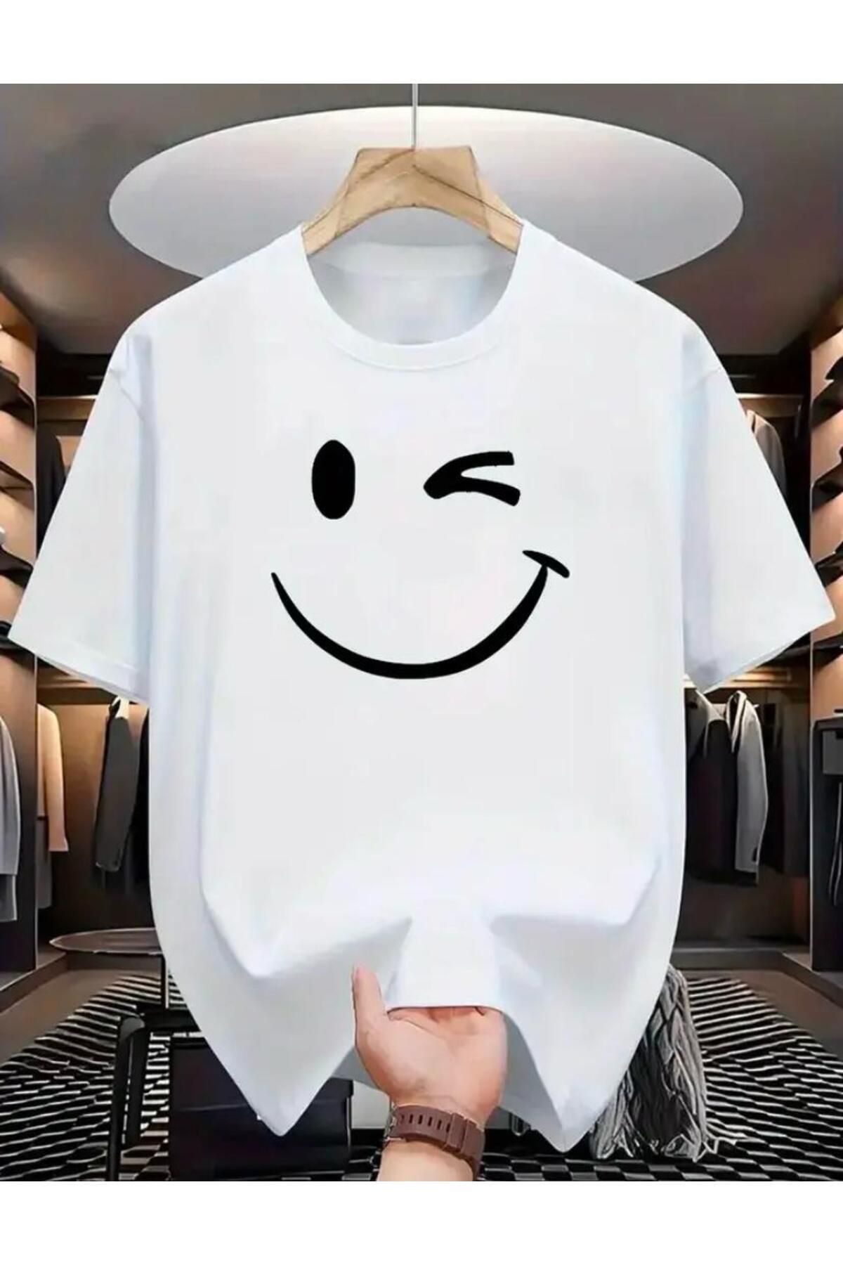 Boi Emoji Baskılı Basic T-Shirt