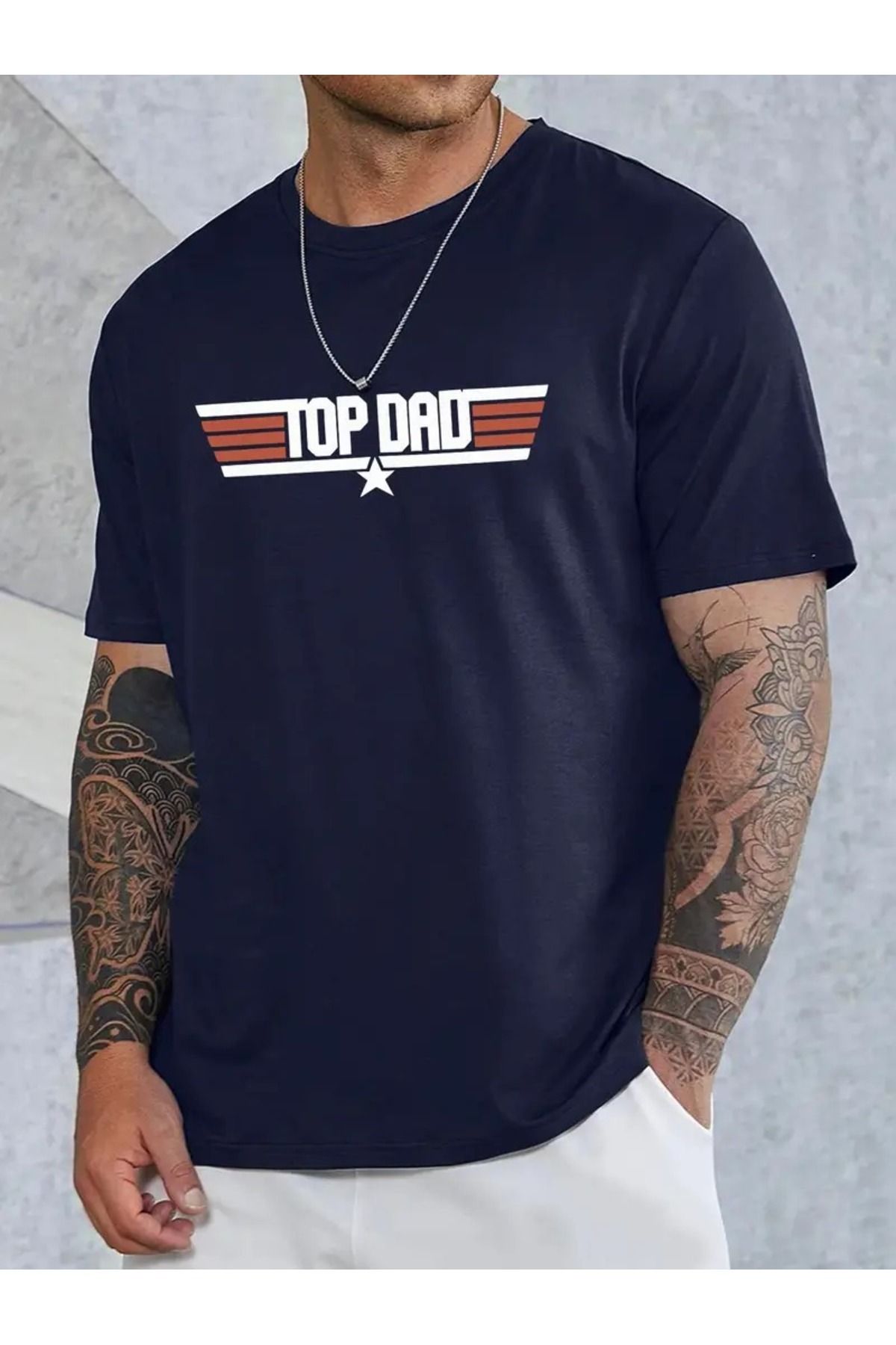 Hunors Sportswear & Company Erkek En İyi Baba Baskılı Bisiklet Yaka Oversize Salaş Boyfirend Siyah Beyaz Lacivert T-shirt