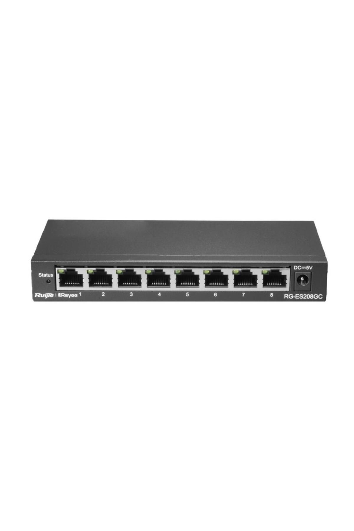 Vobotek Teknoloji Ruijie-Reyee RG-ES208GC 8 Port 10-100-1000 Mbps Yönetilebilir Switch Çelik Kasa