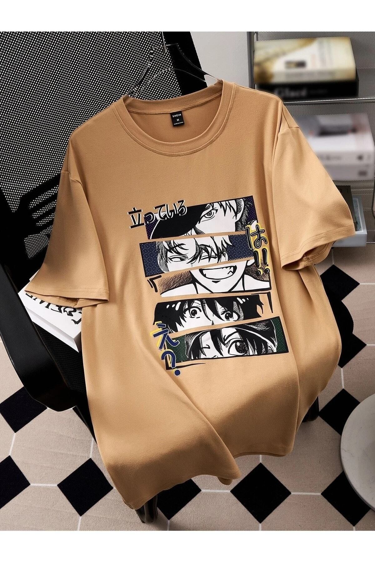 Boi Anime Tema Baskılı Oversize Kadın ve Erkek T-shirt Salaş Boyfirend