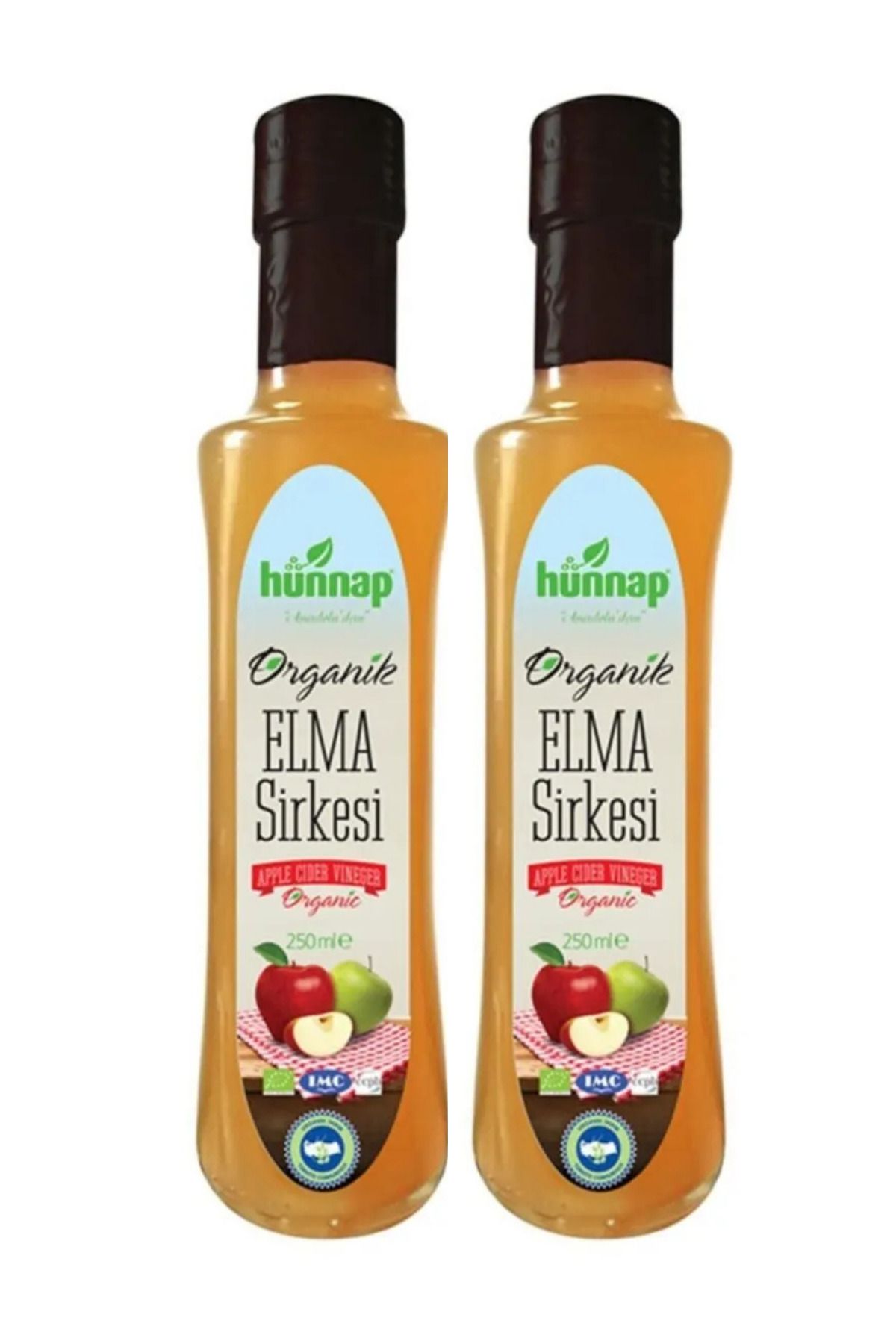 Hünnap 250 ml x 2 Adet Organik Elma Sirkesi