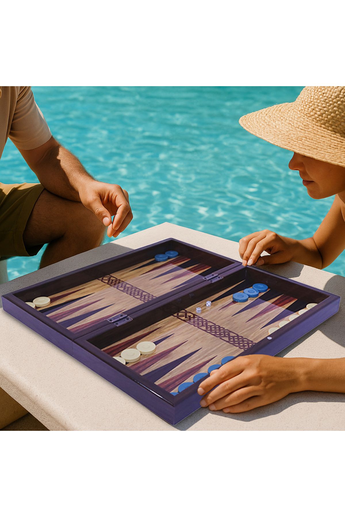 Biggdesign-Bloom Backgammon |   Mdf Case with Anti-Scratch Floor, Magnets, Polyester Stamps 7