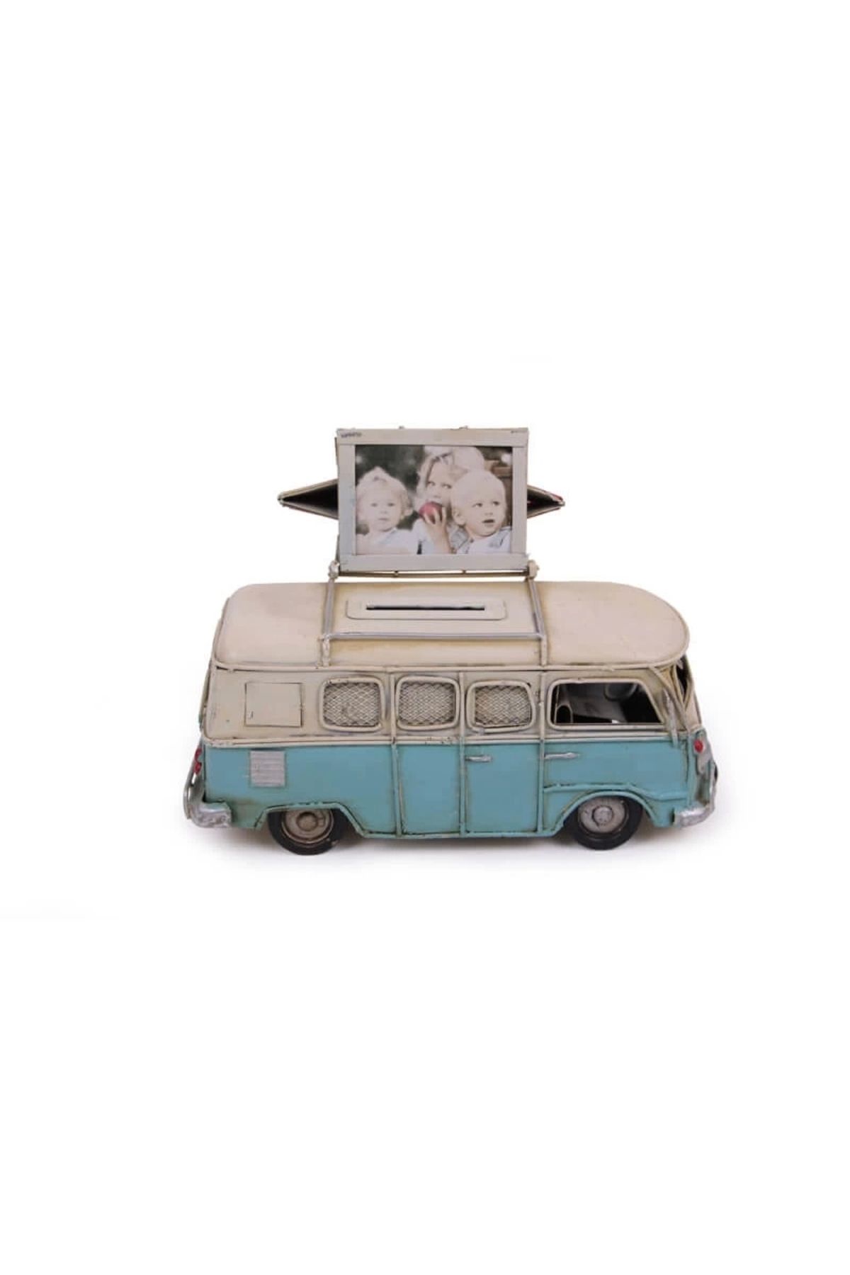 No8 Home Dekoratif Metal Minibüs Çerçeveli Ve Kumbaralı
