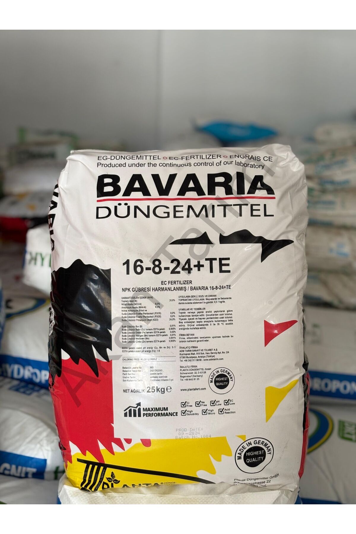 Bavaria 16-8-24 NPK Gübre 25 Kg