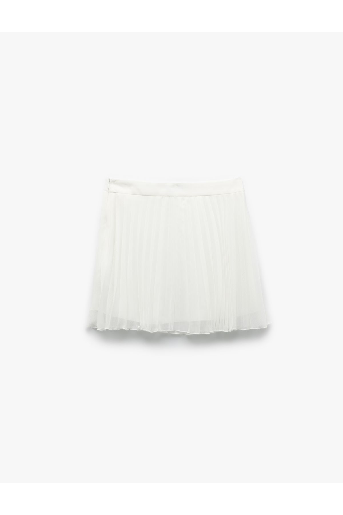 Koton-Pleated Lined Chiffon Mini Skirt 3