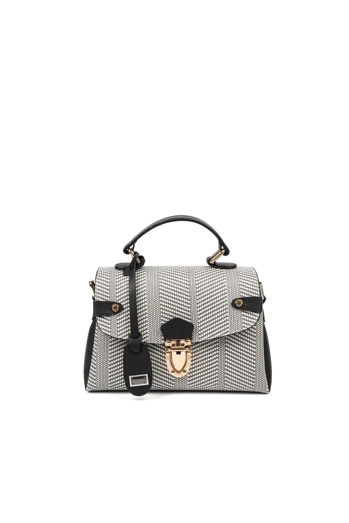 Silver Polo Silver & Polo Siyah Beyaz - Siyah SP1159 Kadın El Çantası